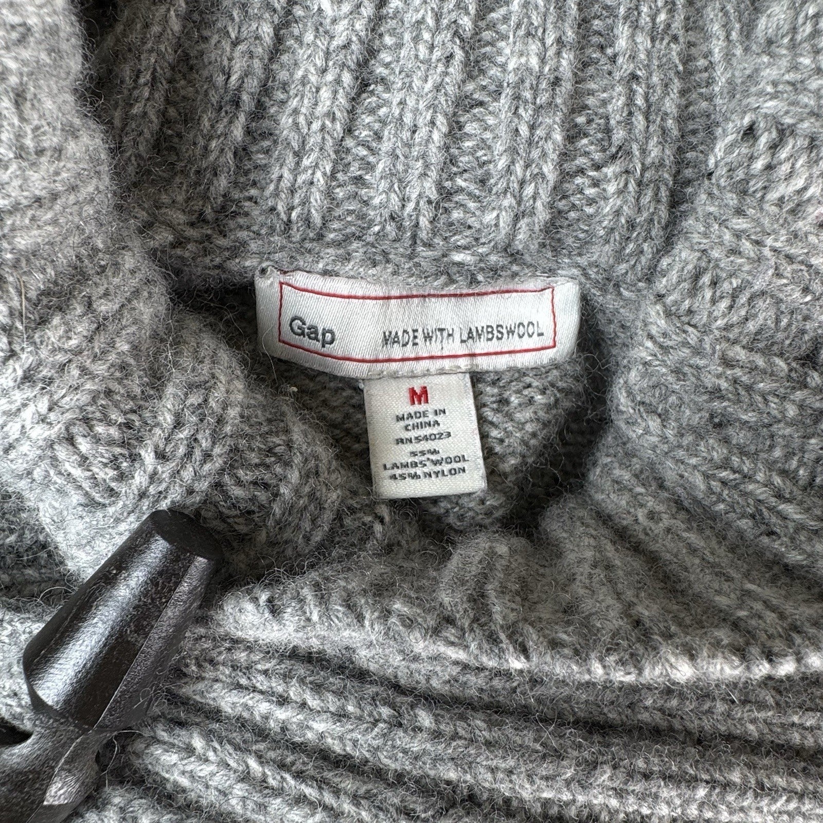 Gap Lambswool Sweater Men's Donegal Eng Stripe Gray Off-white Medium