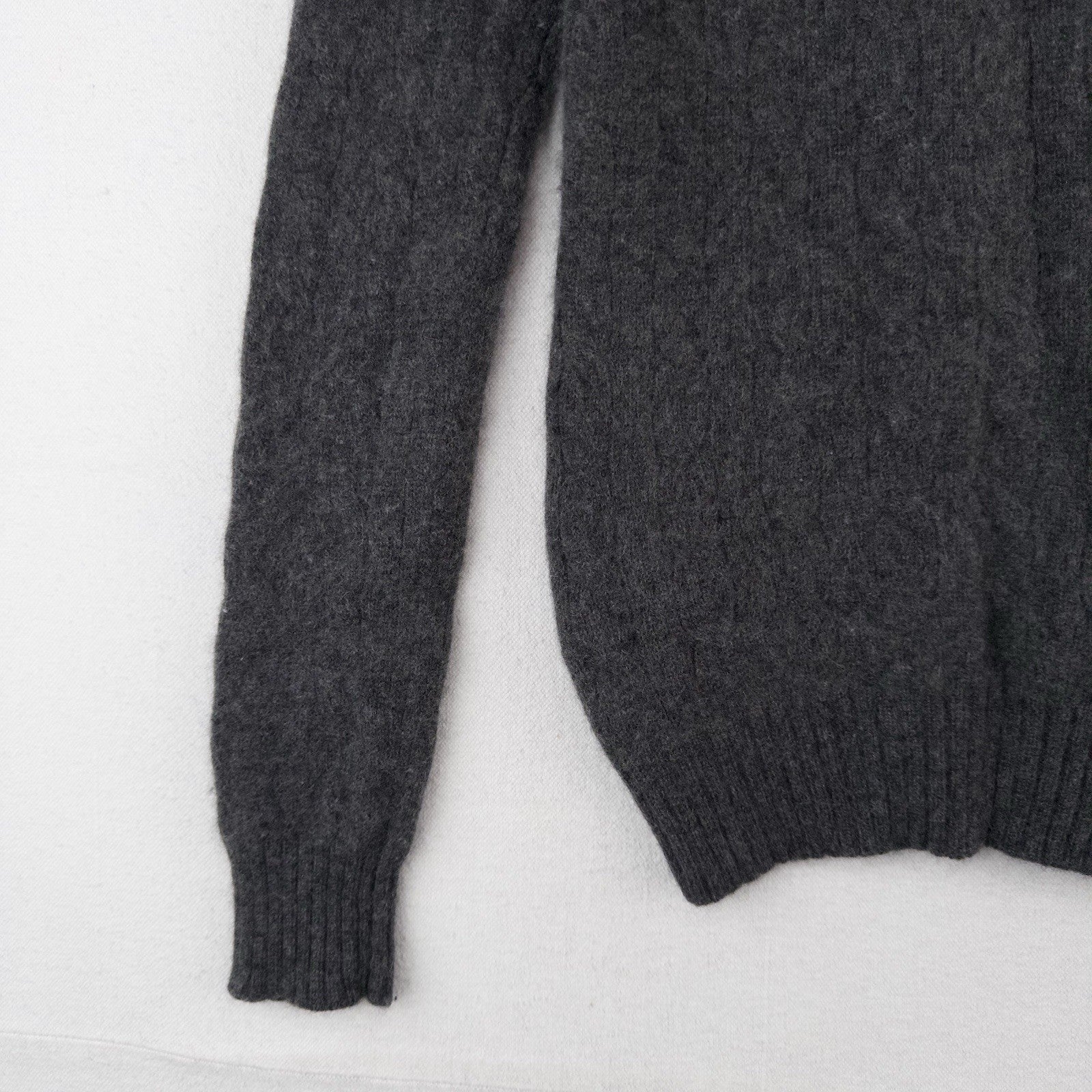 Ralph Lauren Black Label Gray 100% Cashmere Knit 1/4 Zip Sweater *Felted Fits XS