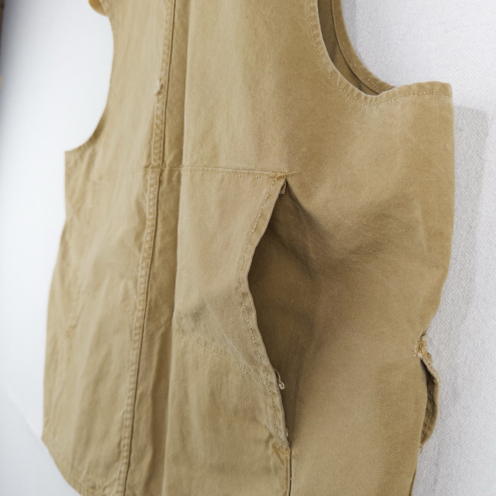 50's Vtg JC Higgins Hunting Shooting Vest Mens L (44) Canvas Khaki Tan Sportsman