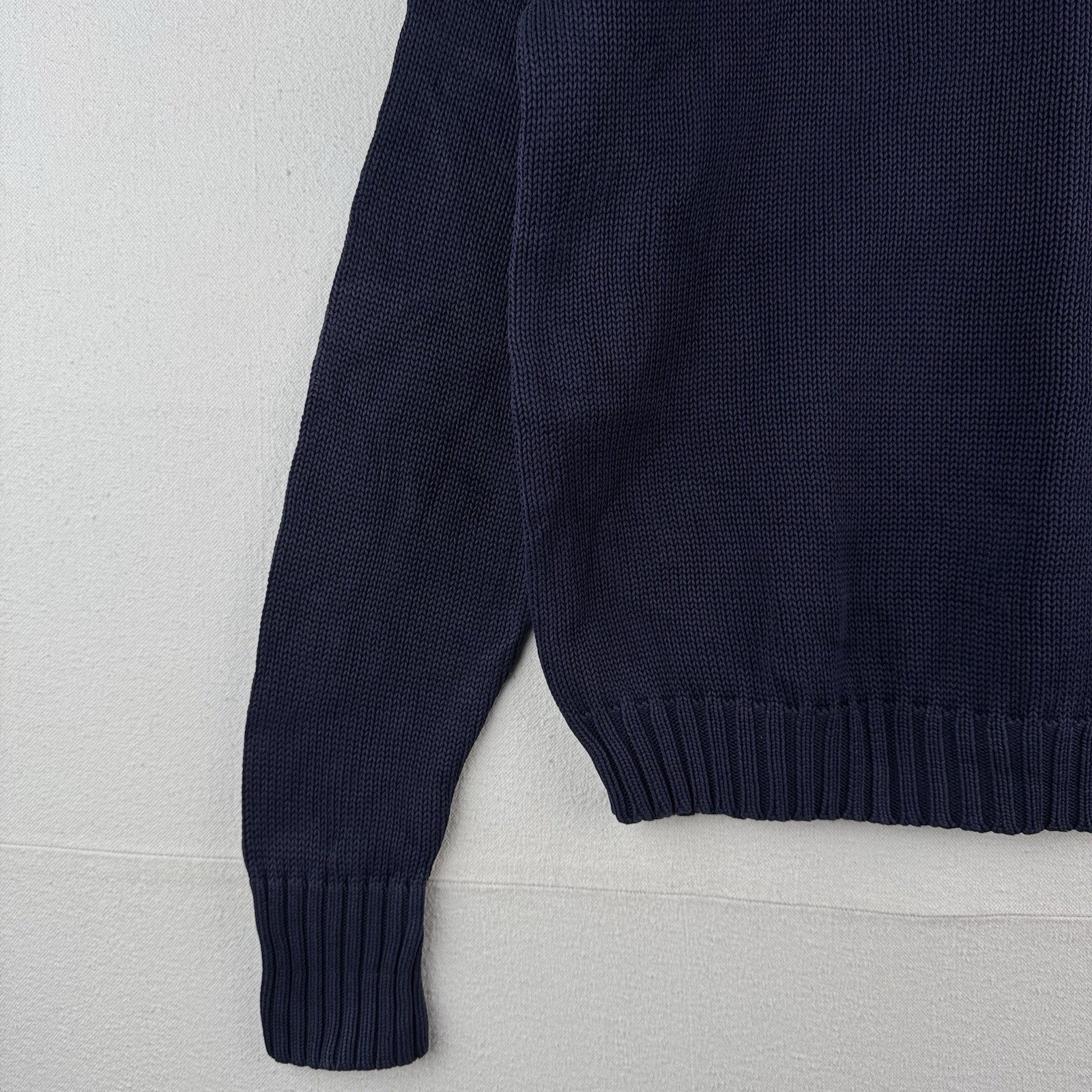 90's Vintage Polo Ralph Lauren Sweater Men's S Navy Blue Knit Crewneck Blue Pony