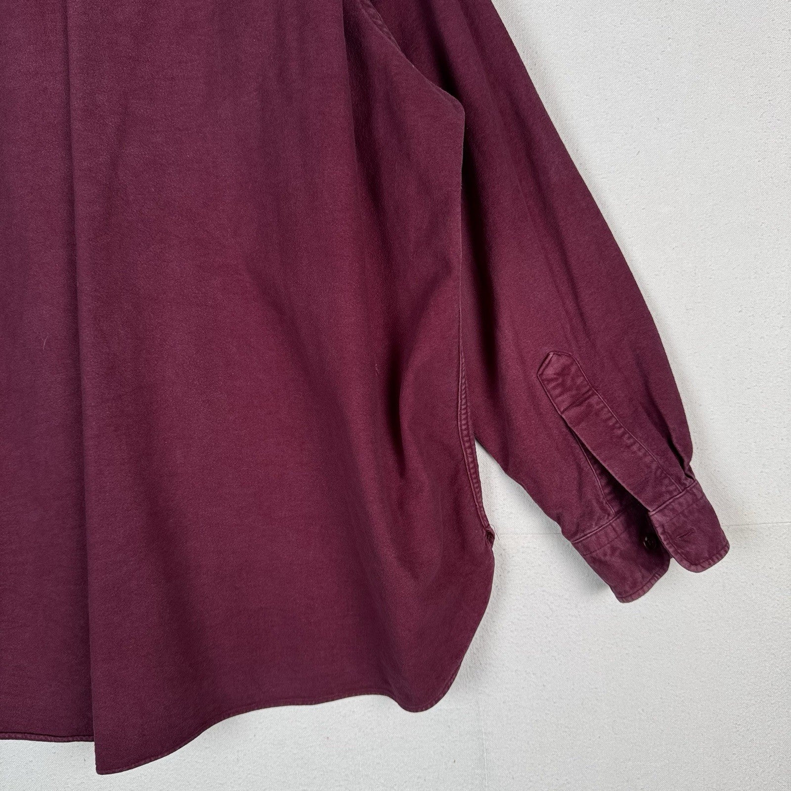 Vintage L.L. Bean Men’s XL Chamois Heavy Flannel Shirt Burgundy Made in USA