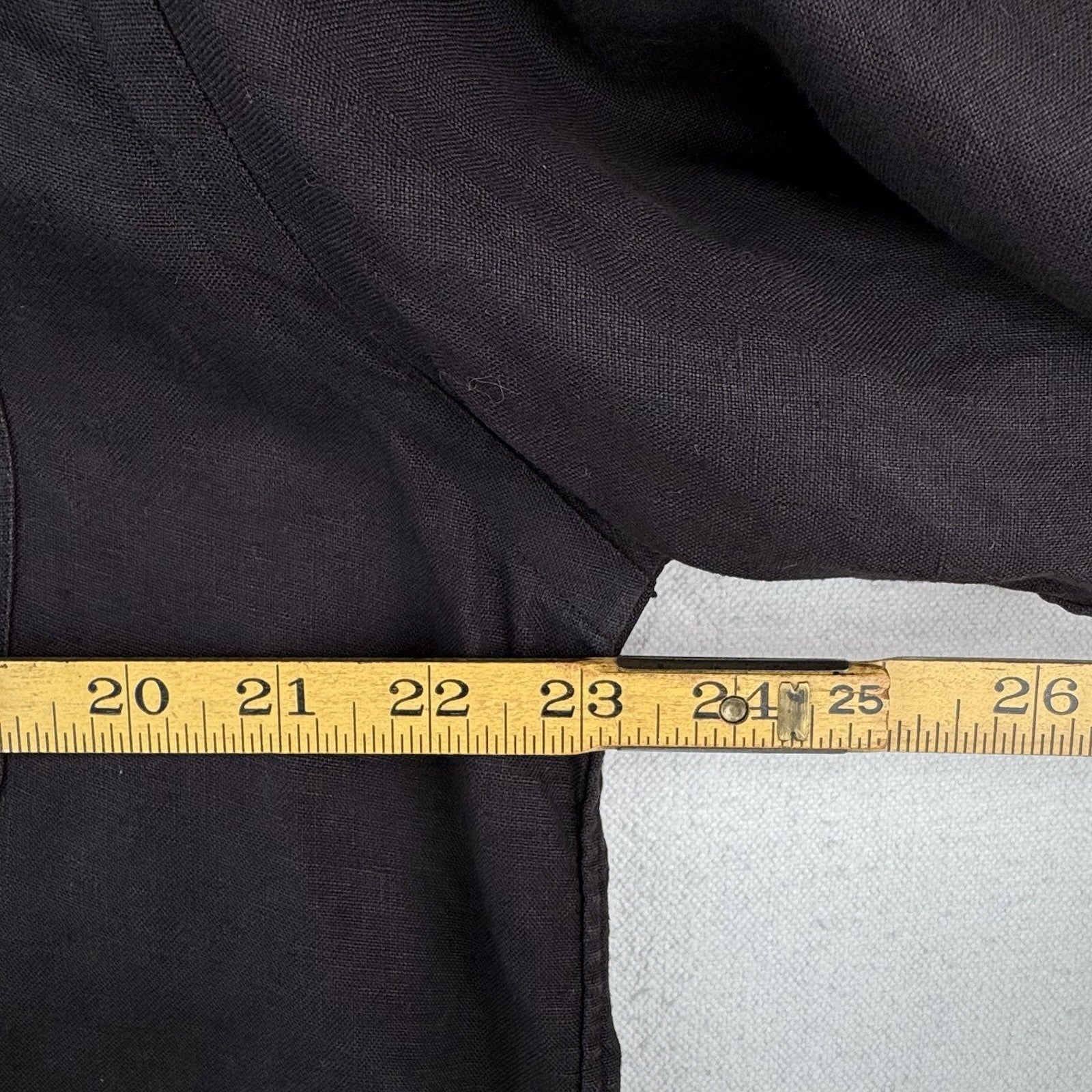 Vtg Ralph Lauren Blaire Black Linen Short Sleeve Shirt Mens Medium Button Down
