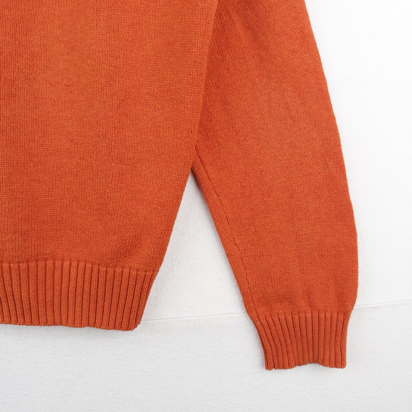 Polo Ralph Lauren Men’s XL Orange Cotton Quarter Zip Pullover Sweater