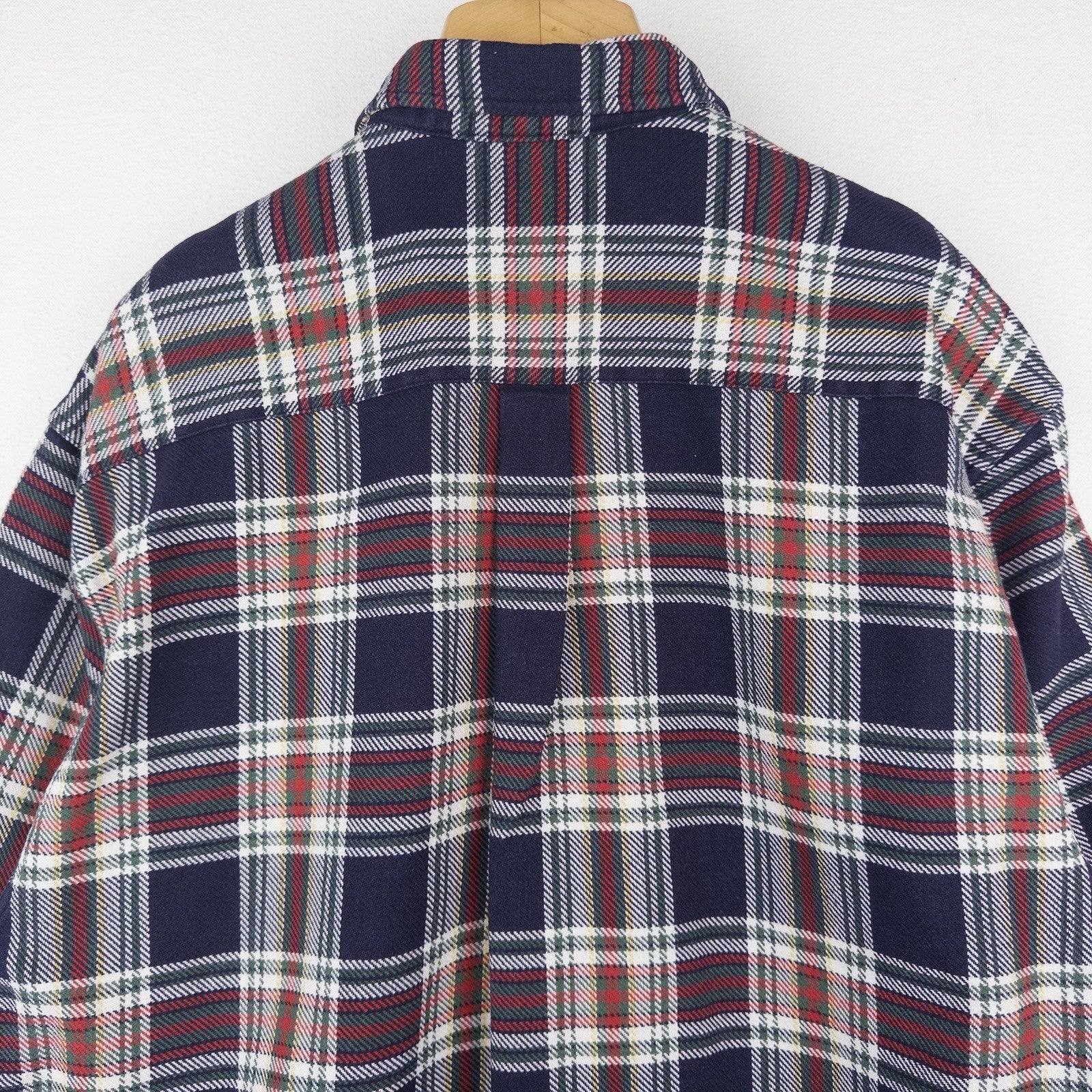 90’s Vtg Eddie Bauer Heavy Plaid Flannel Long Sleeve Button Up Shirt Mens L