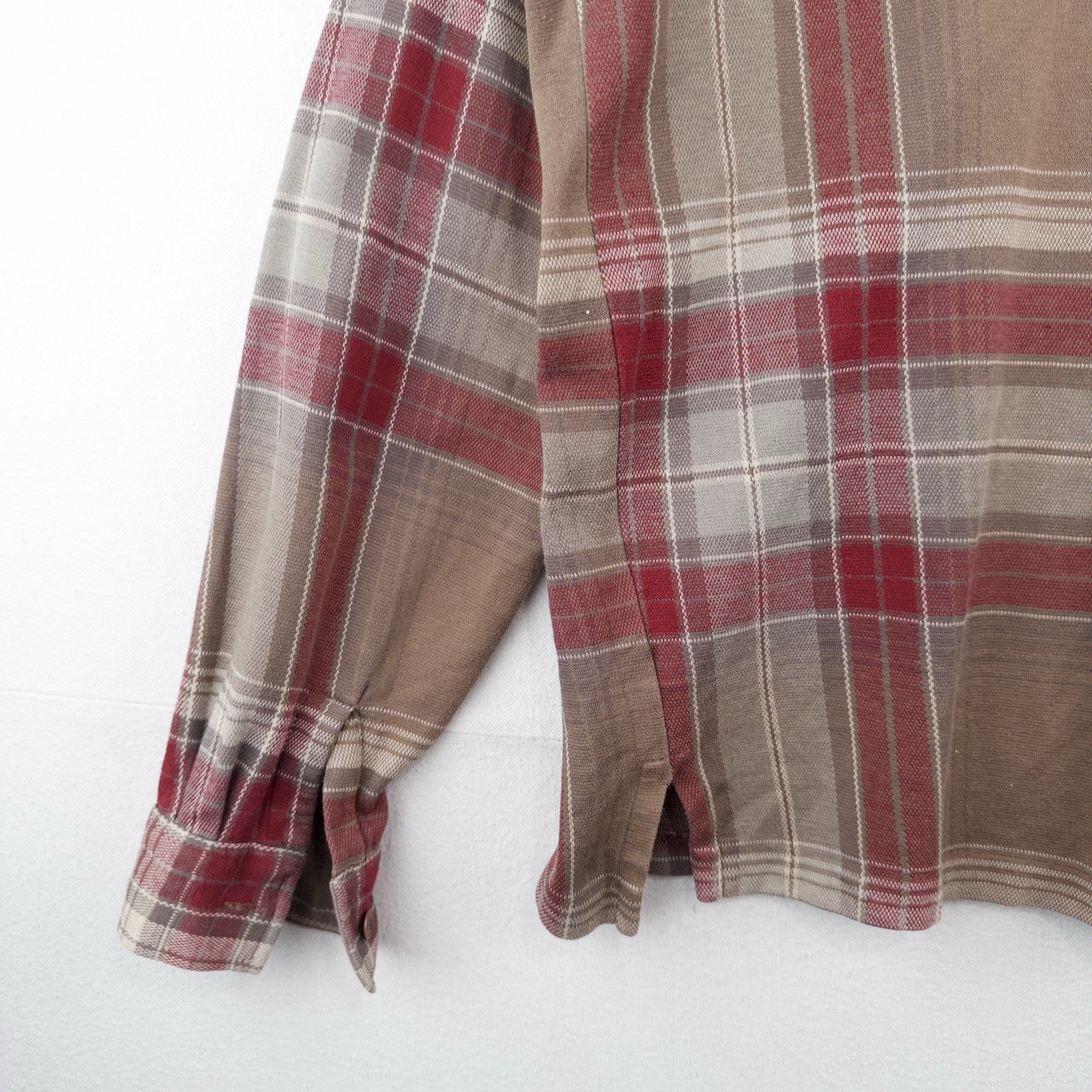 90’s Vtg Polo Ralph Lauren Men’s M Tan Brown Plaid Half Button Popover Shirt