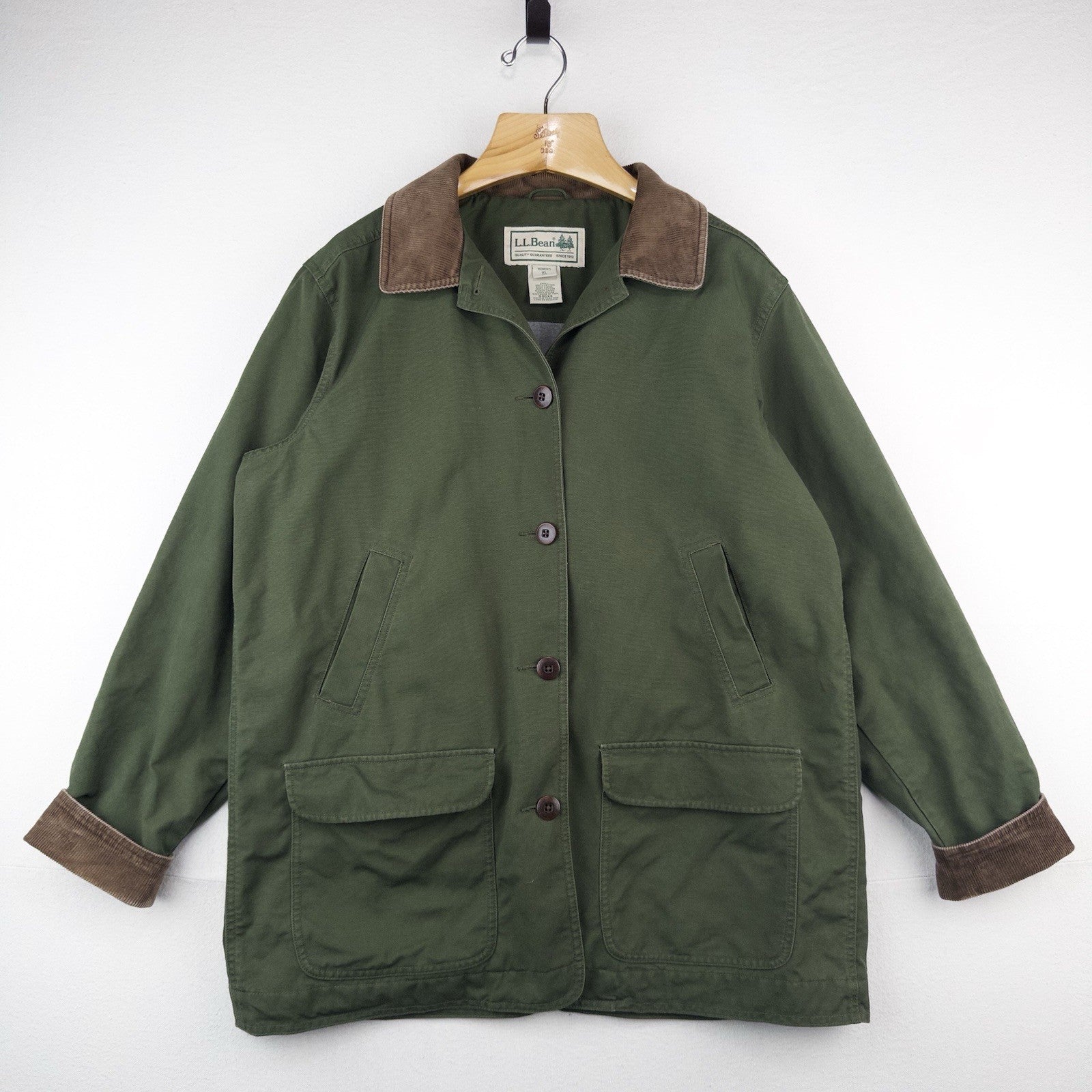 90’s Vtg LL Bean Women’s XL (48) Chore Barn Coat Jacket Lined Rare Green