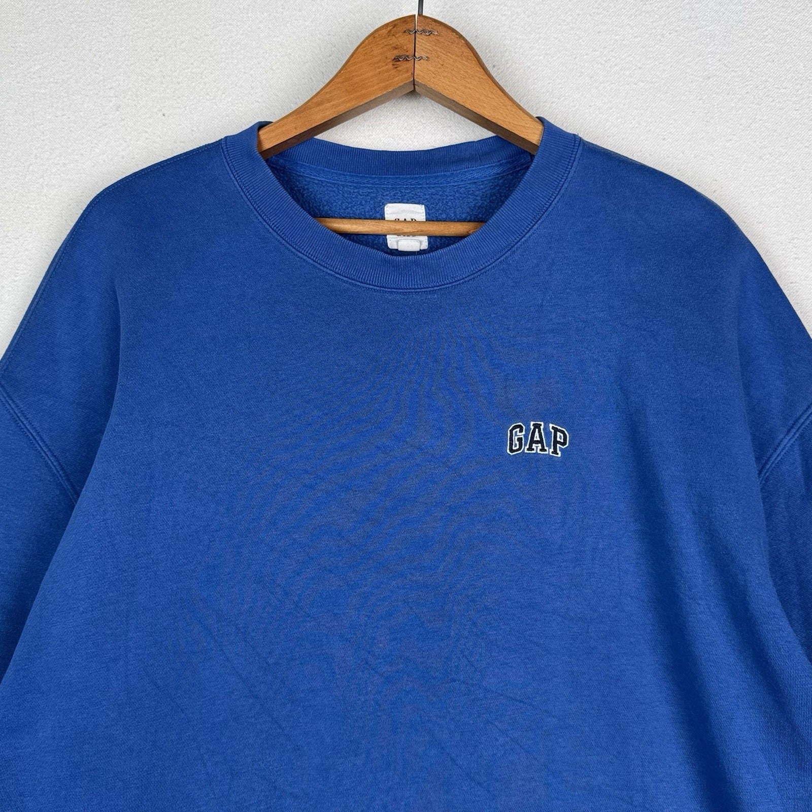 Vintage Gap Sweatshirt Men’s Imperial Blue Crewneck Spell Out Fleece Large