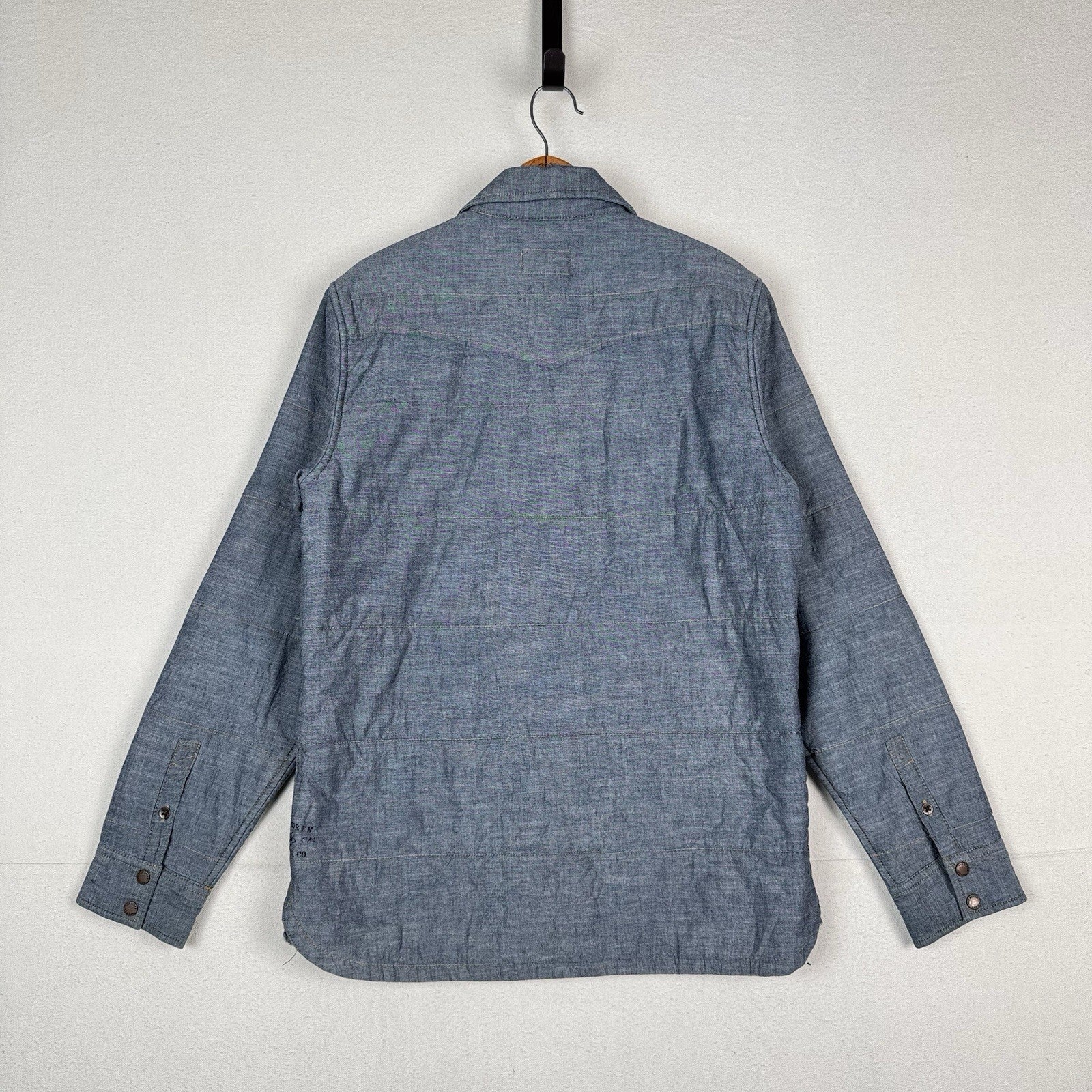 Vans Men’s Medium Denim Puffer Quilted Insulated Jacket Overshirt *Read