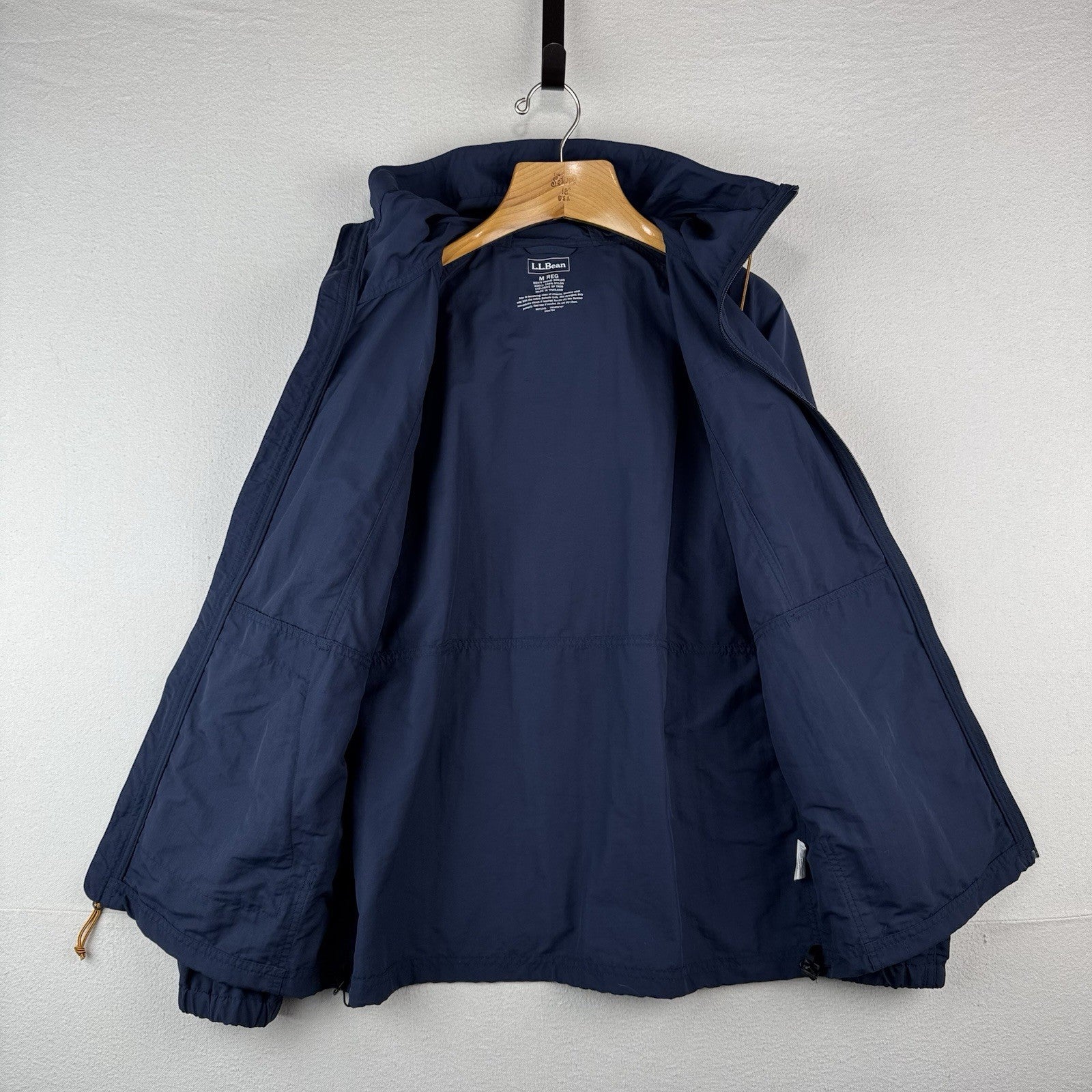 LL Bean Men's Mountain Classic Full Zip Hooded Men’s M Jacket Nautical Navy Blue