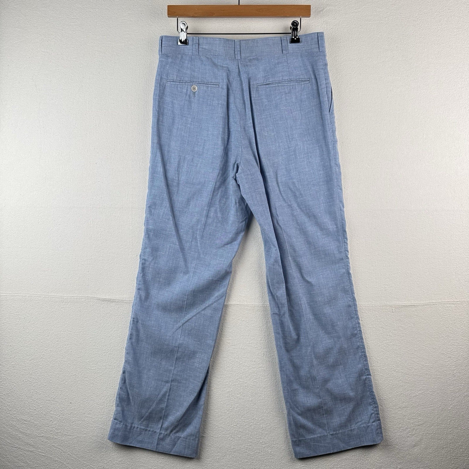 1950's/60's Vintage LL Bean Men's 32x30 Linen-blend Blue Chambray Chino Pants