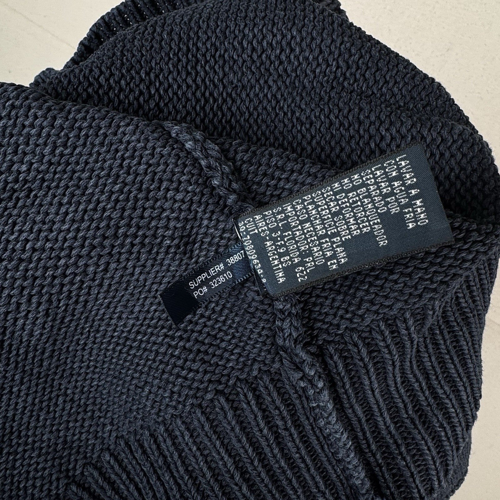 Vintage Polo Ralph Lauren Shawl Collar Sweater Men’s XL Blue Linen Cotton Blend