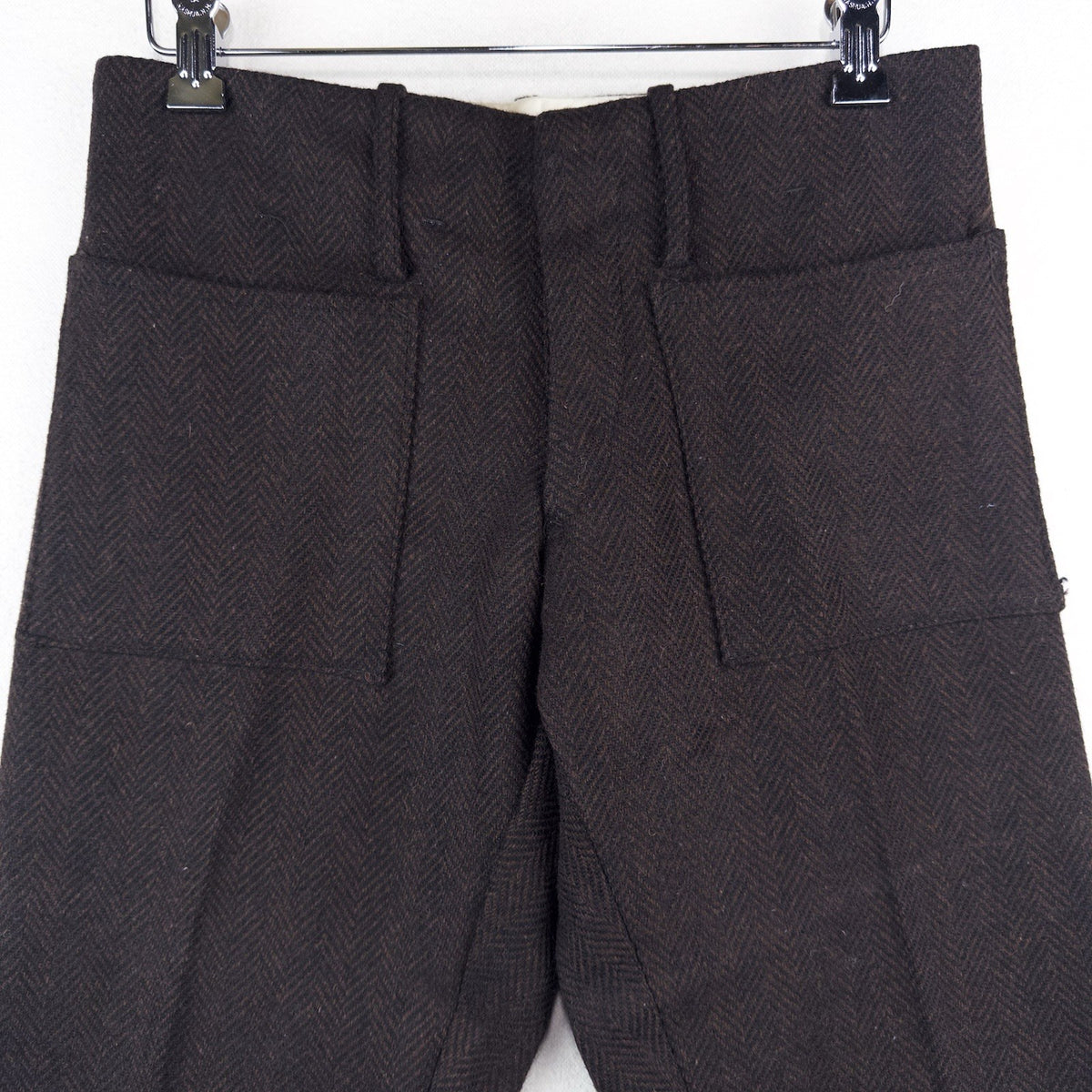 50's Vtg Monarch Mfg Co. Boys Wool Pants 28x28 Brown Herringbone
