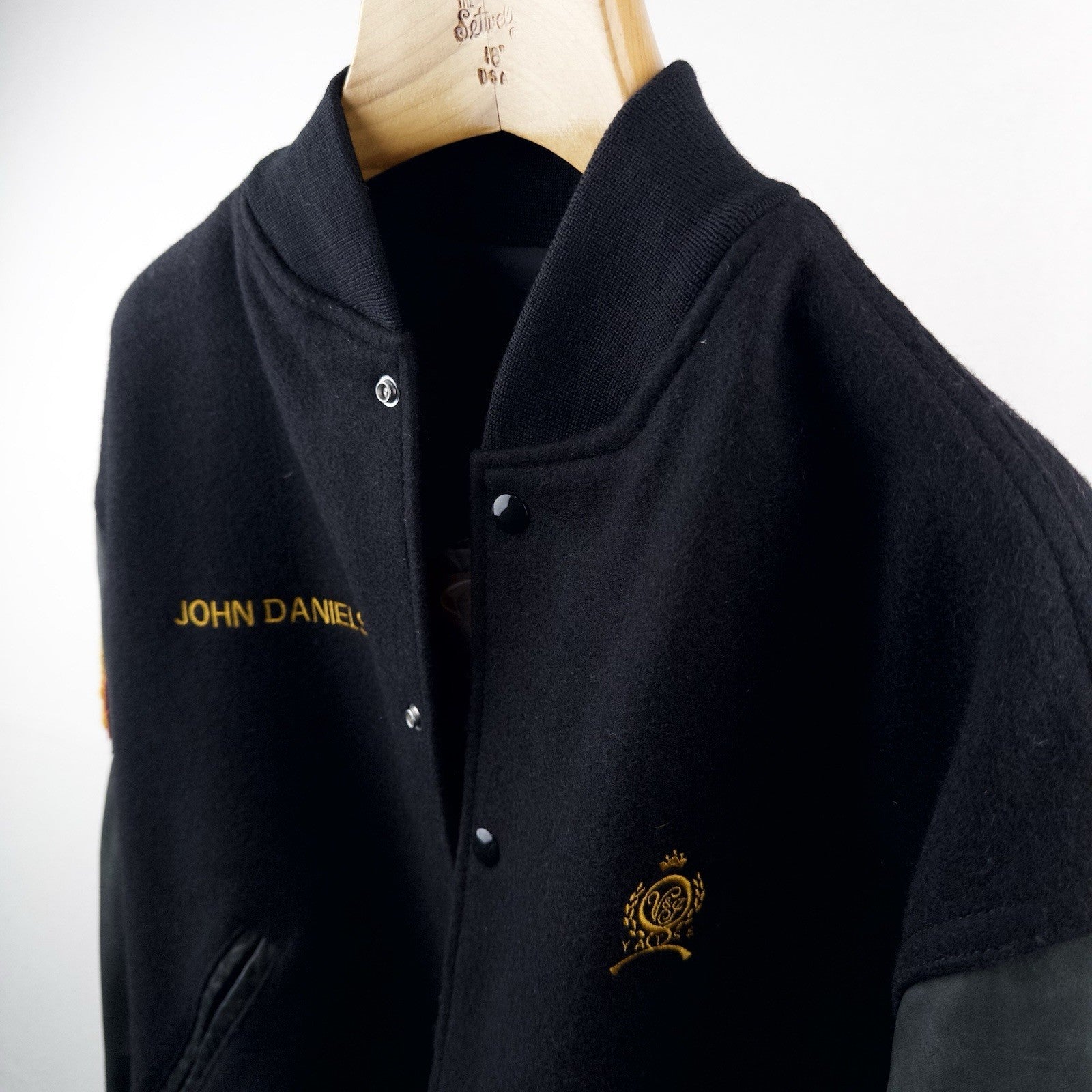 1984 Burger King Varsity Jacket Black Snap Front XL Wool Leather Sleeves USA