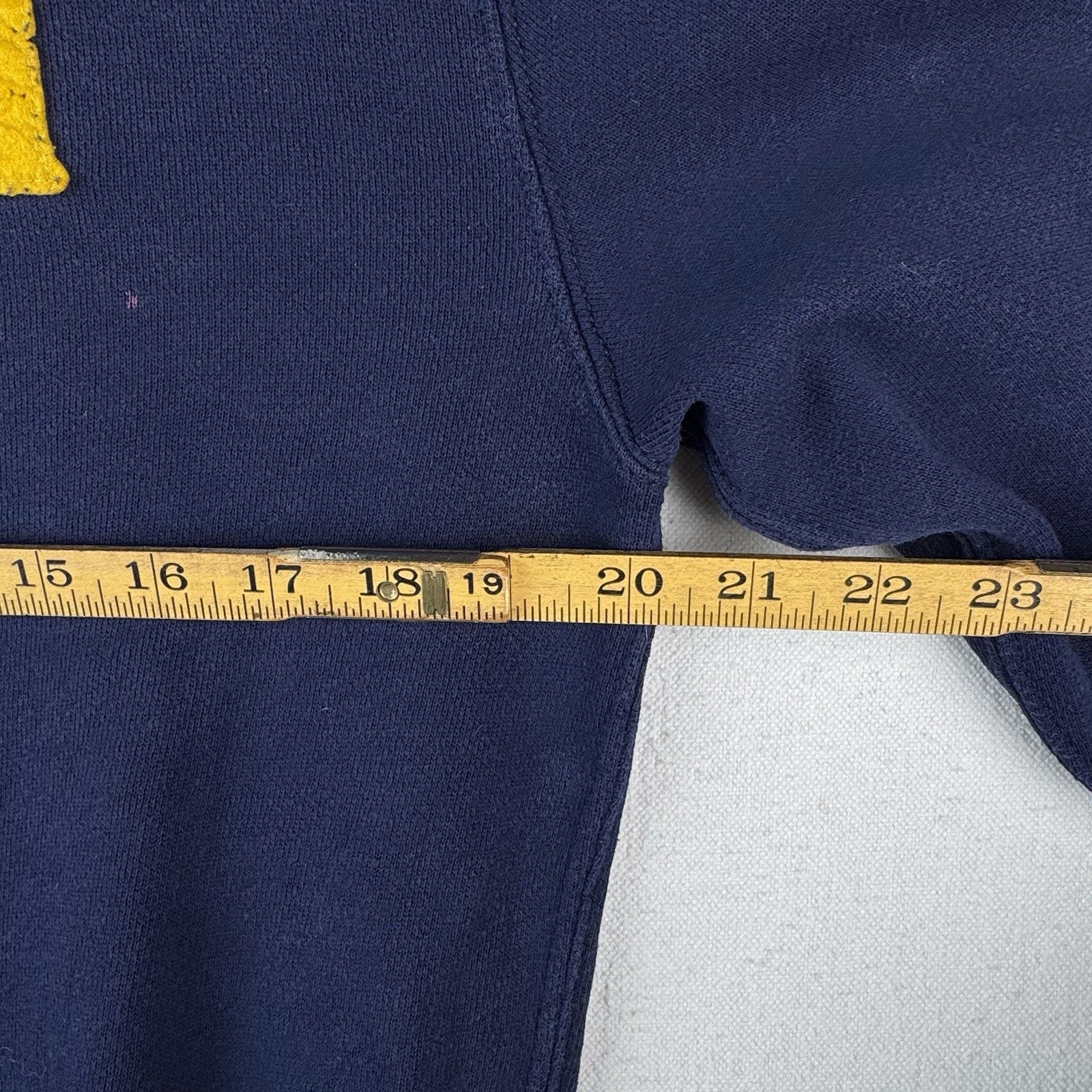 Vintage Polo Ralph Lauren Men’s Small Hoodie 1/4 Zip English Logo Blue *Read