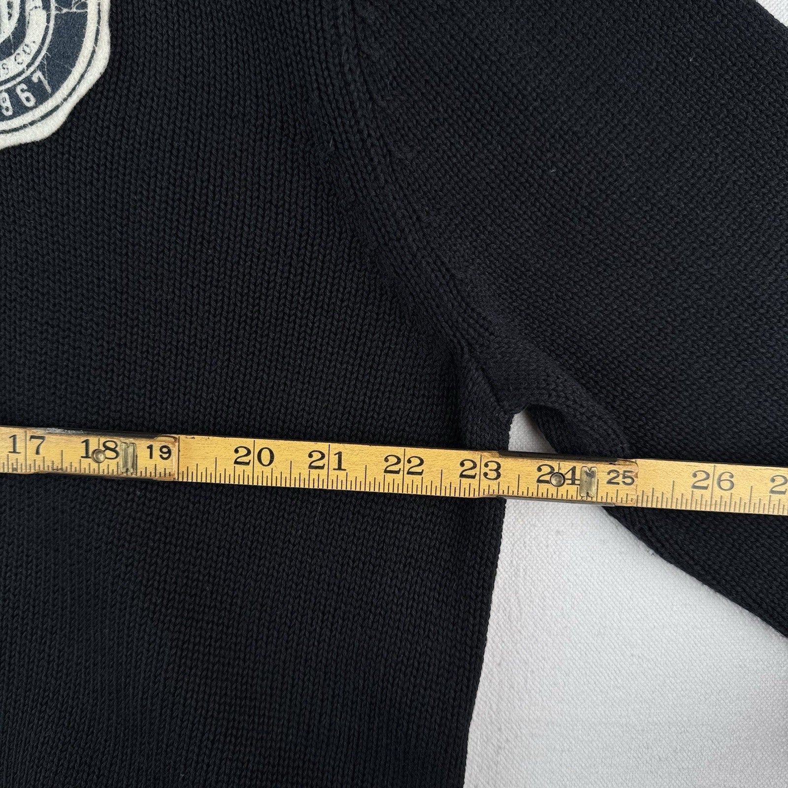 Vtg Polo Jeans Company Ralph Lauren 1/4 Zip Mens L  Crest Patch Black *Read
