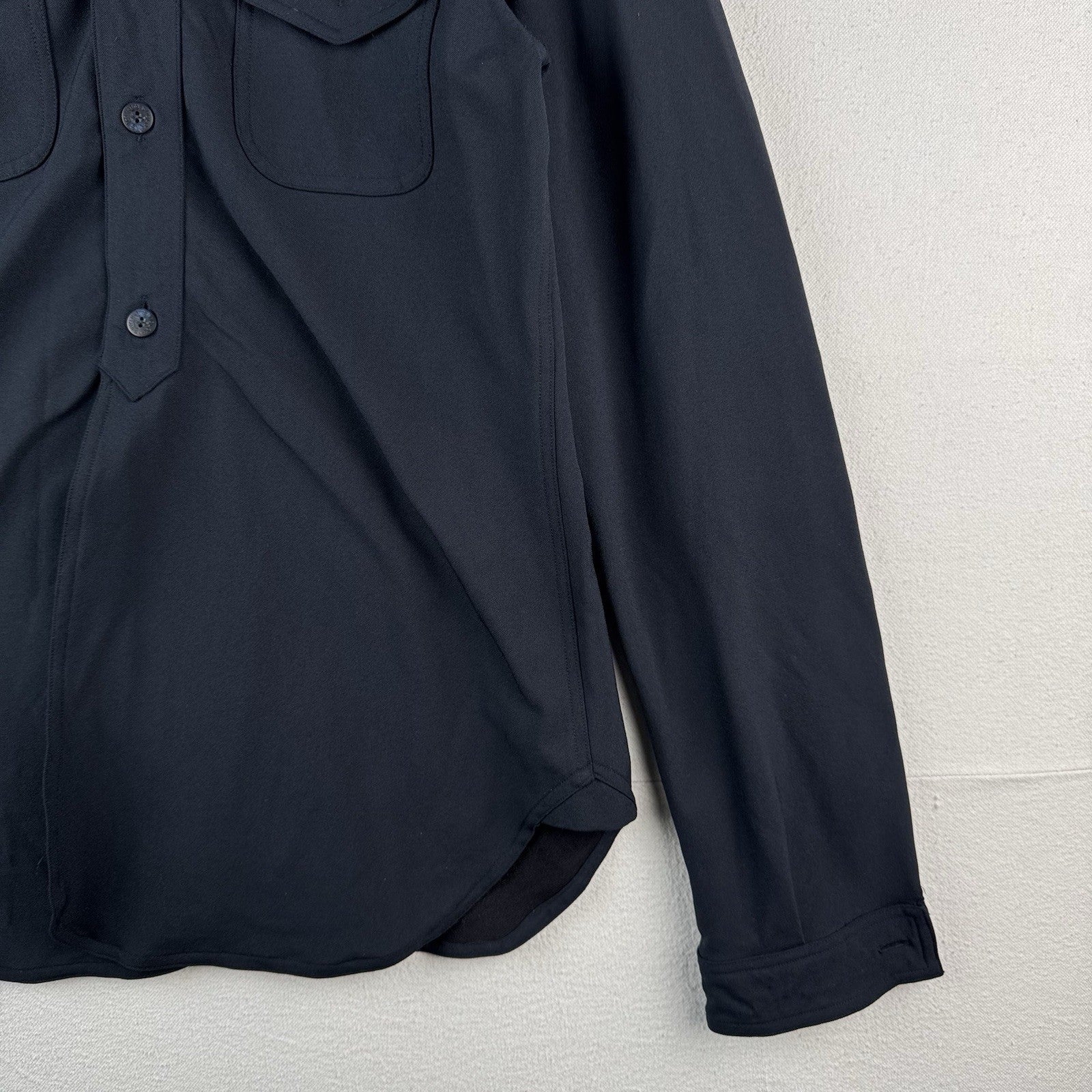 Vintage Ralph Lauren Polo Sport Women’s 12 Navy Blue Military Shirt Stretch