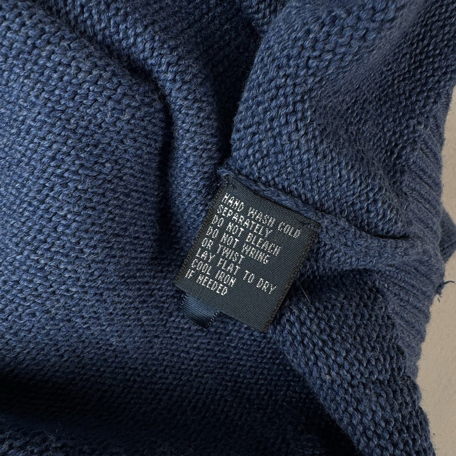 Vintage Polo Ralph Lauren Blue 1/4 Zip Pullover Sweater Men's XL Cotton