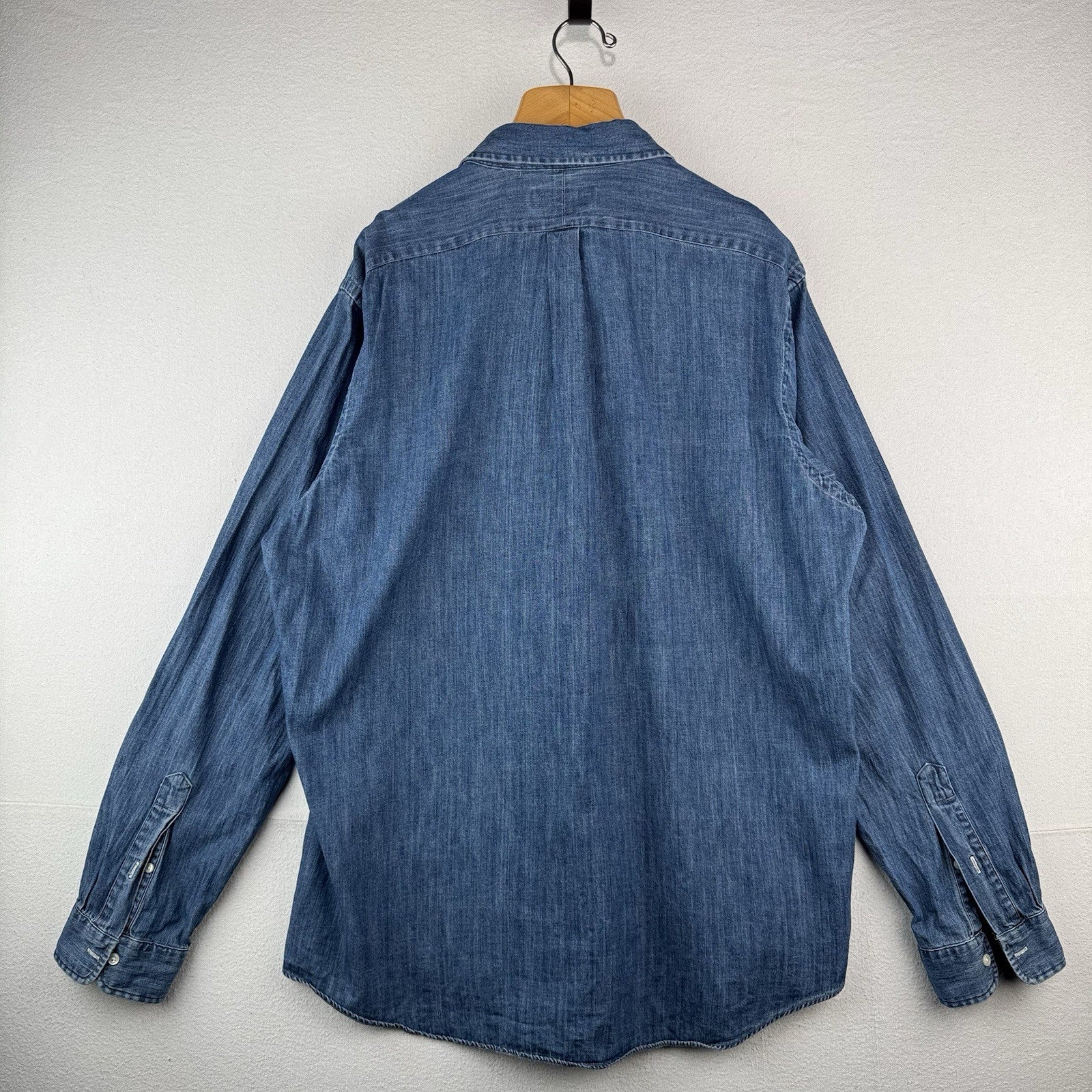 Ralph Lauren Denim Shirt Mens Large Blue Classic Fit Button Down