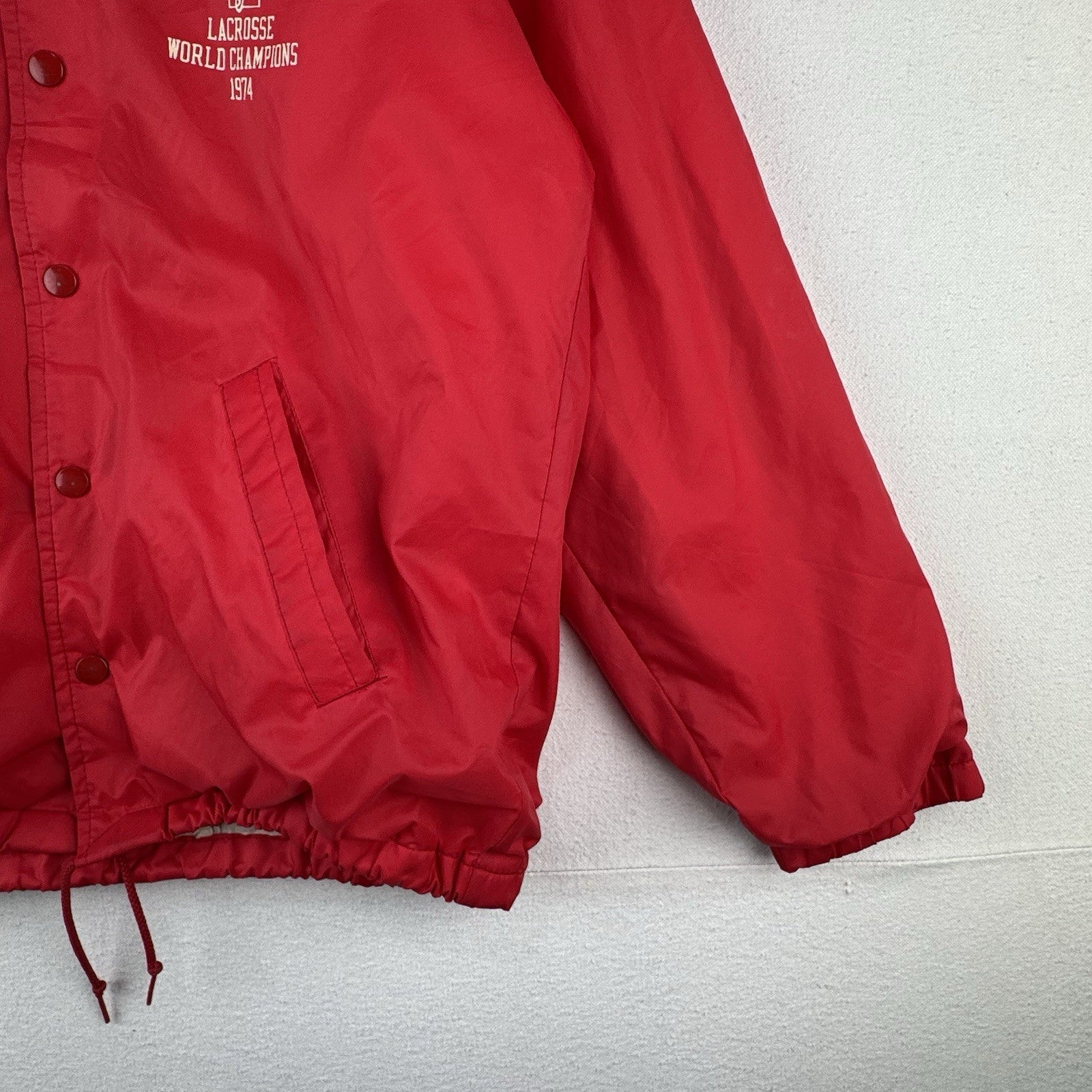 1974 Champion Running Man Long Island Tomahawk Lacrosse Champs Coach Jacket M