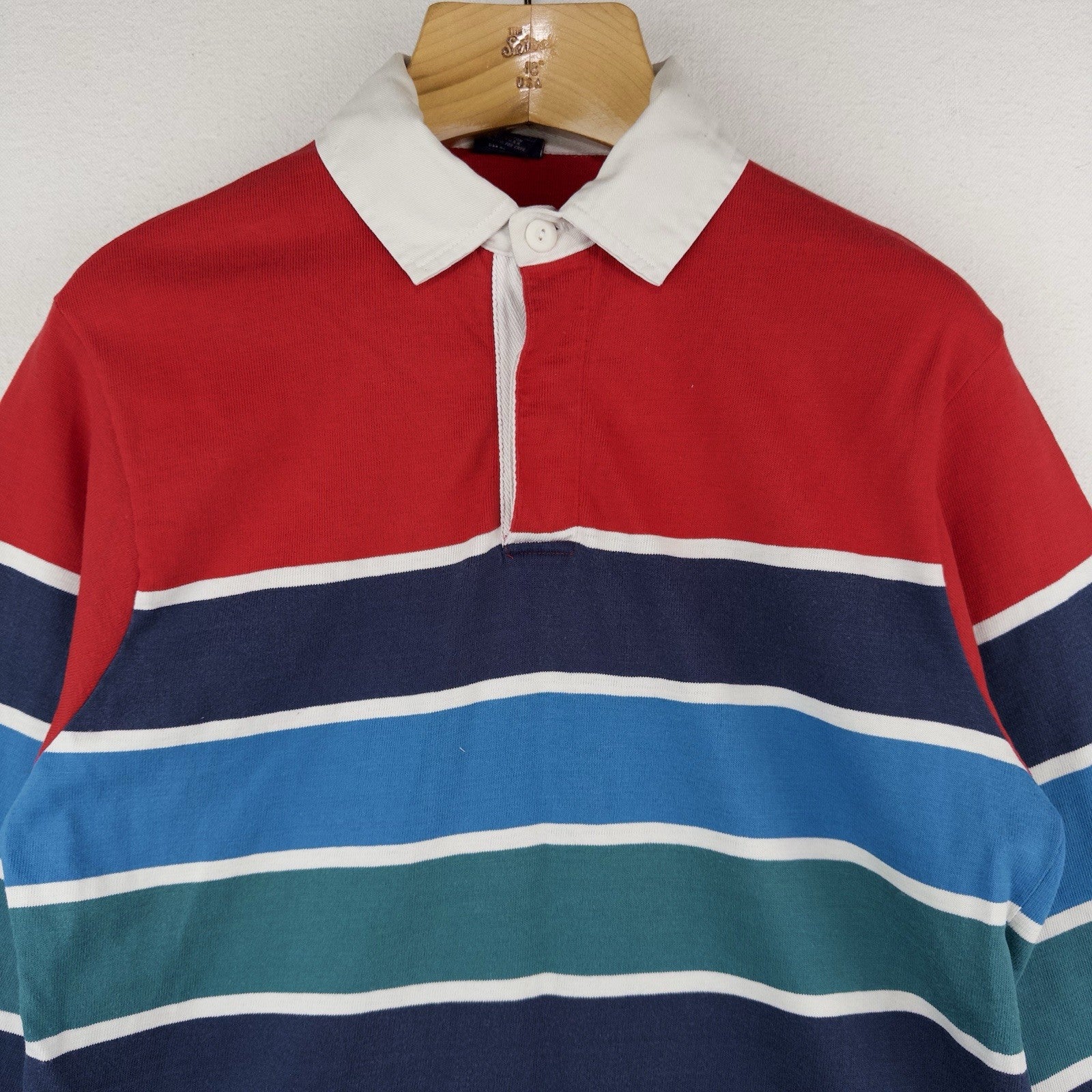 80’s Vtg Gant Rugger Rugby Shirt Men’s Medium Cotton Long Sleeve Polo USA