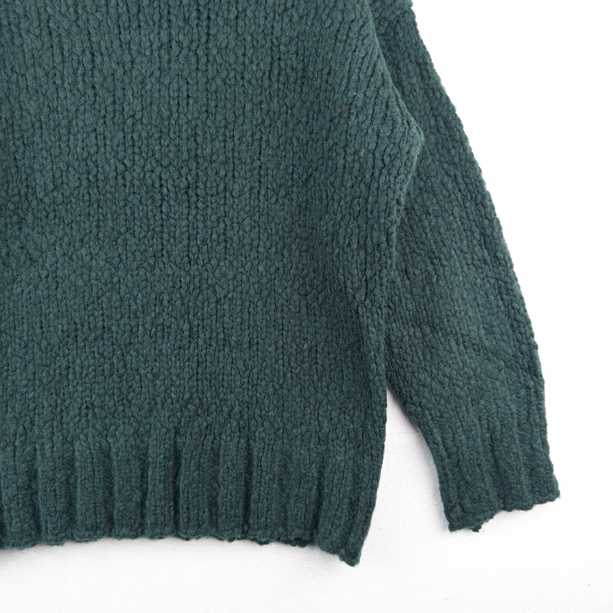 J. Crew Women's L-XL Wool/Alpaca Forest Green Oversized Turtleneck Sweater