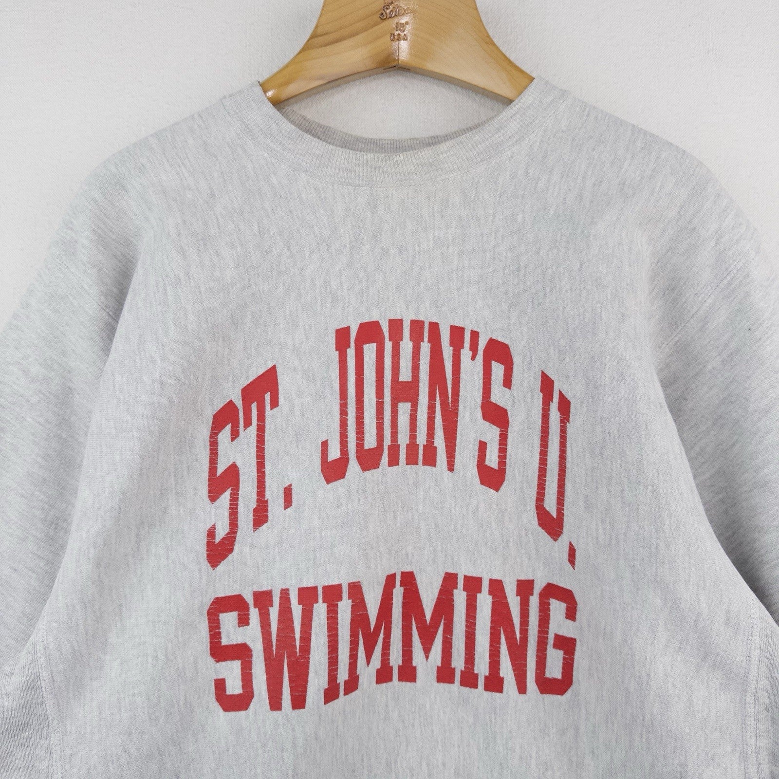 90’s Vtg Champion Reverse Weave St John’s University Swimming Sweatshirt Mens XL