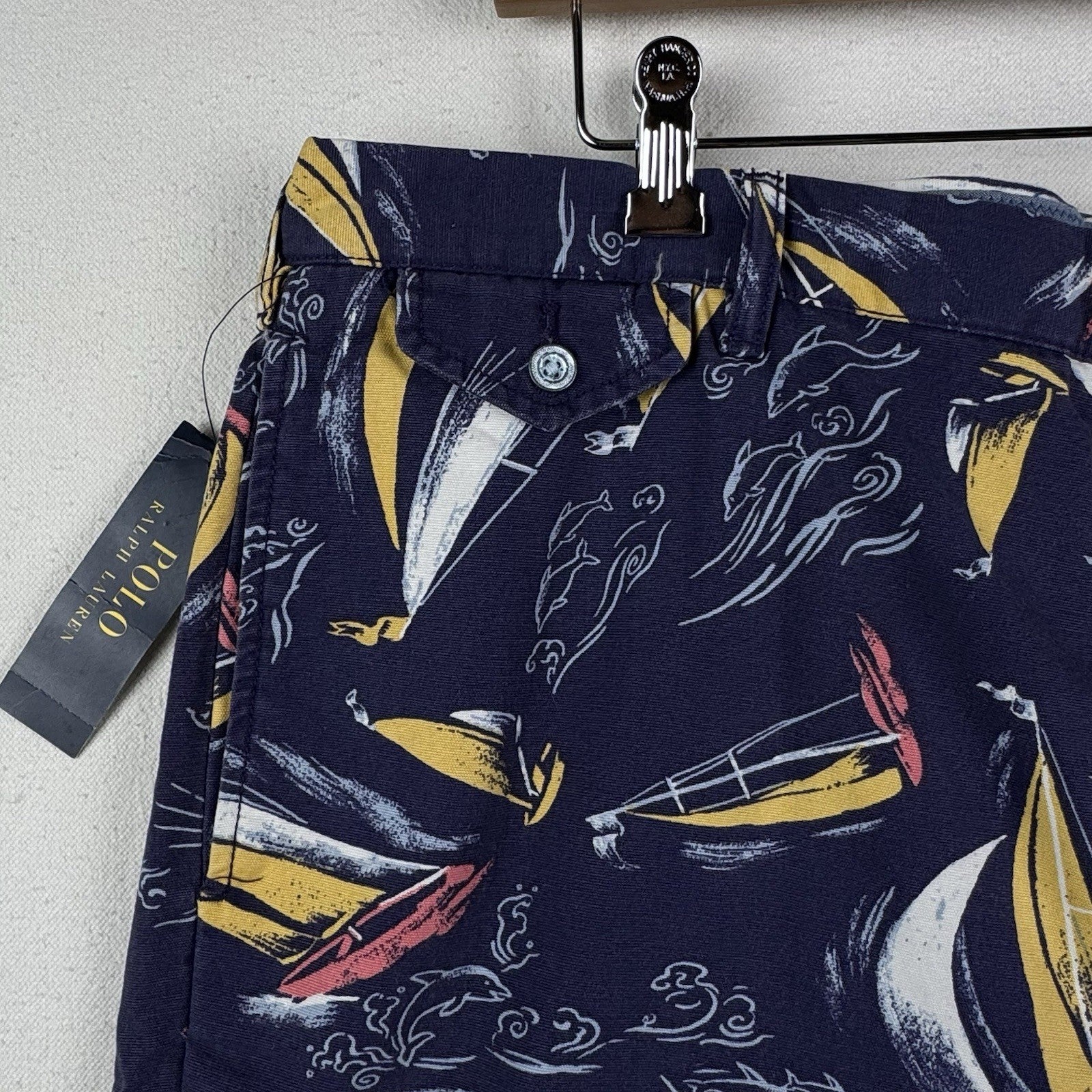 NWT Polo Ralph Lauren Mens Sz 40T Blue Shorts Classic Fit Chino Sailing Nautical