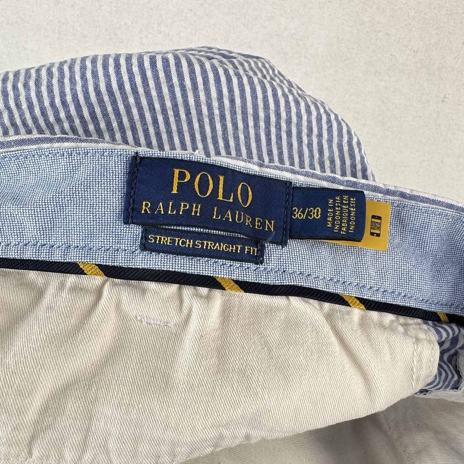 Polo Ralph Lauren Seersucker Stretch Straight Fit Pants 36x30 Flesh Pony *Read