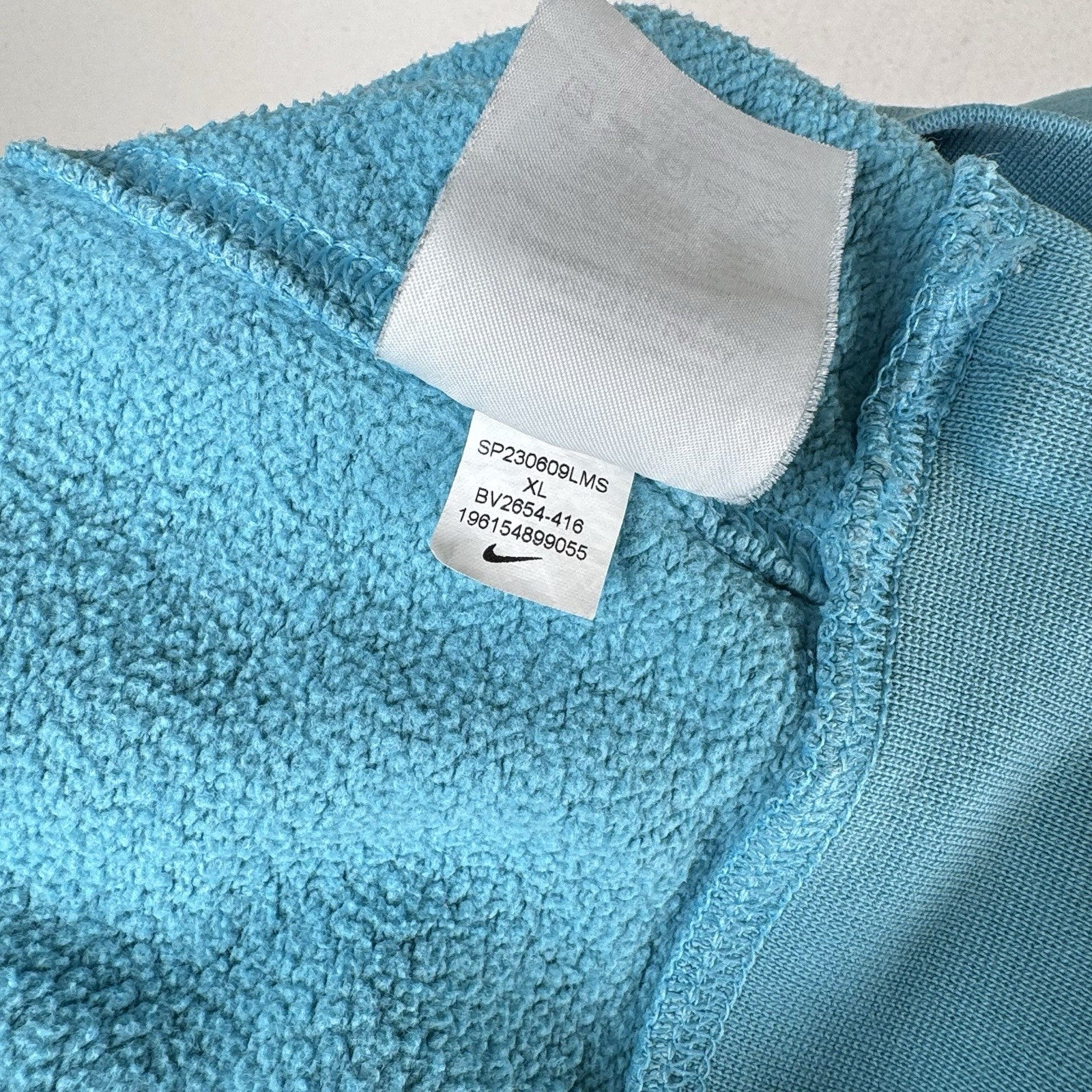 Nike Sportswear Club Fleece Hoodie Mens XL Baltic Blue Swoosh Sweatshirt *Faded