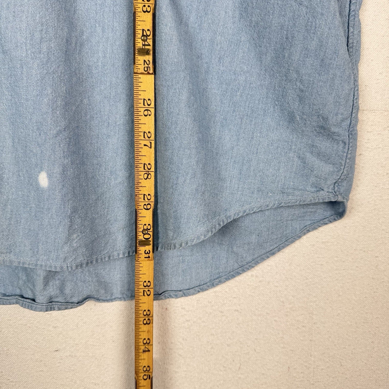 Vtg Ralph Lauren Men’s XL Blue Chambray Big Shirt Embroidered Pony Cotton