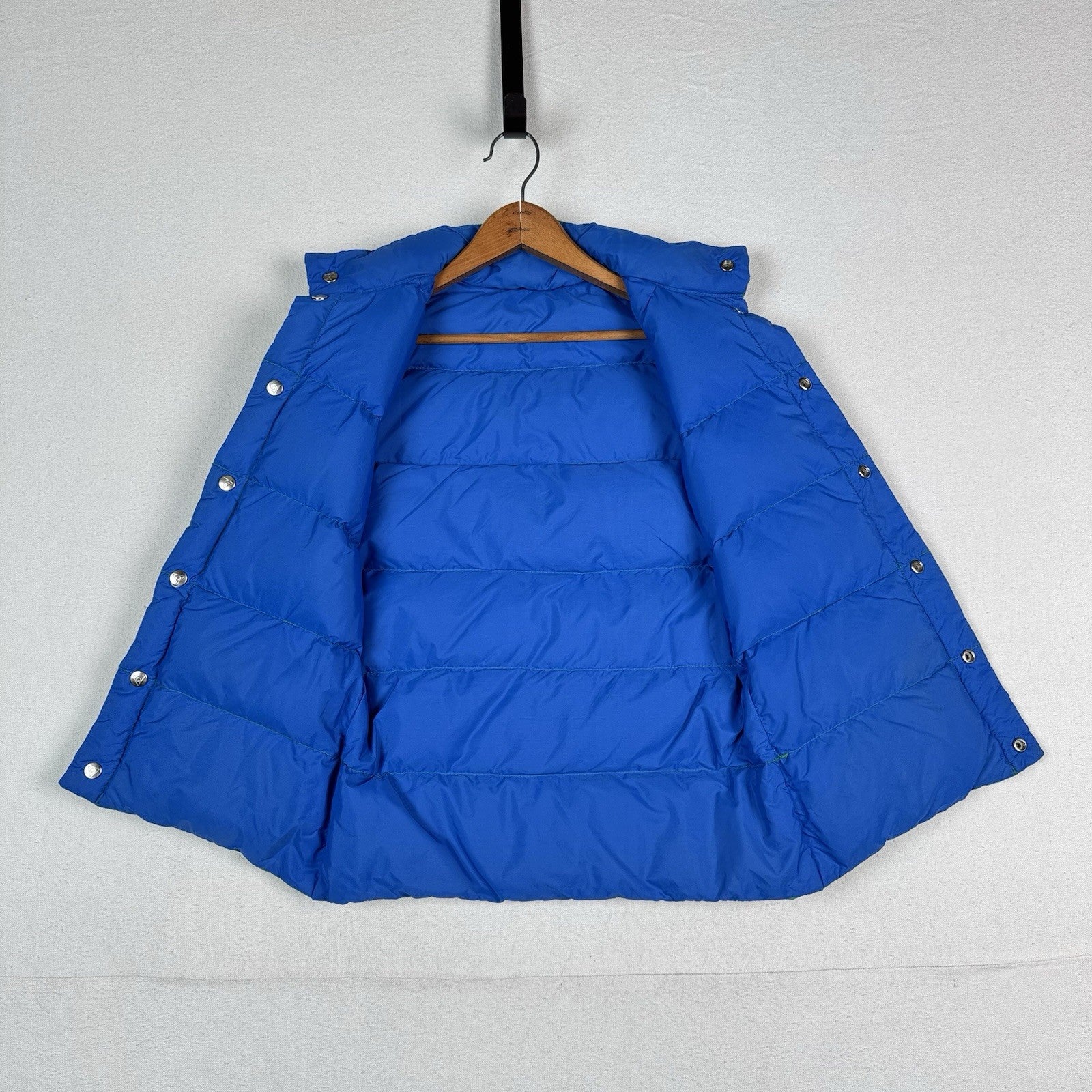 Vintage 70’s Gerry Goose Down Vest Reversible Blue Green Made USA XS (Youth L)