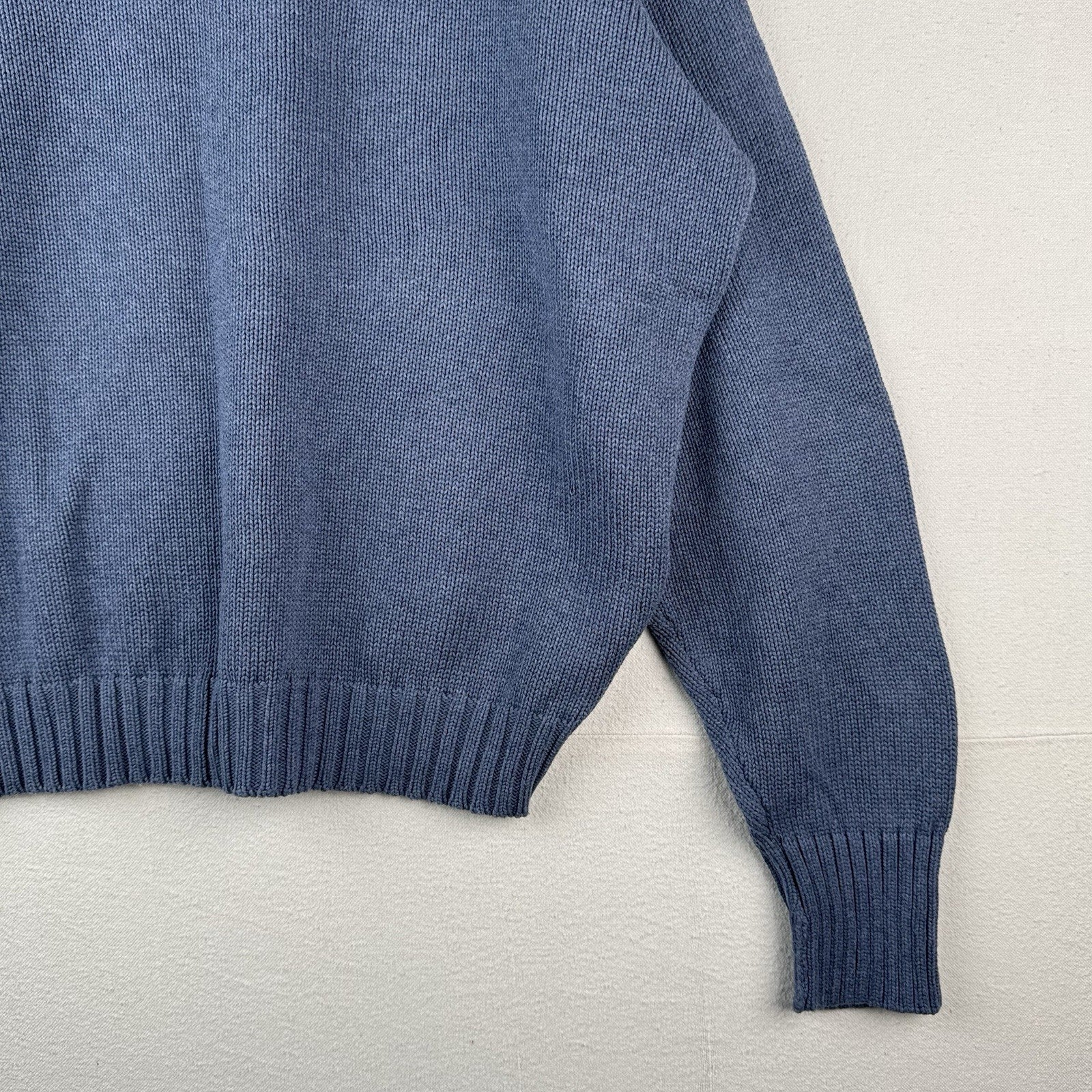 90’s Vintage Polo Ralph Lauren Knit Sweater Men’s 2XL Blue Cotton Crew Neck