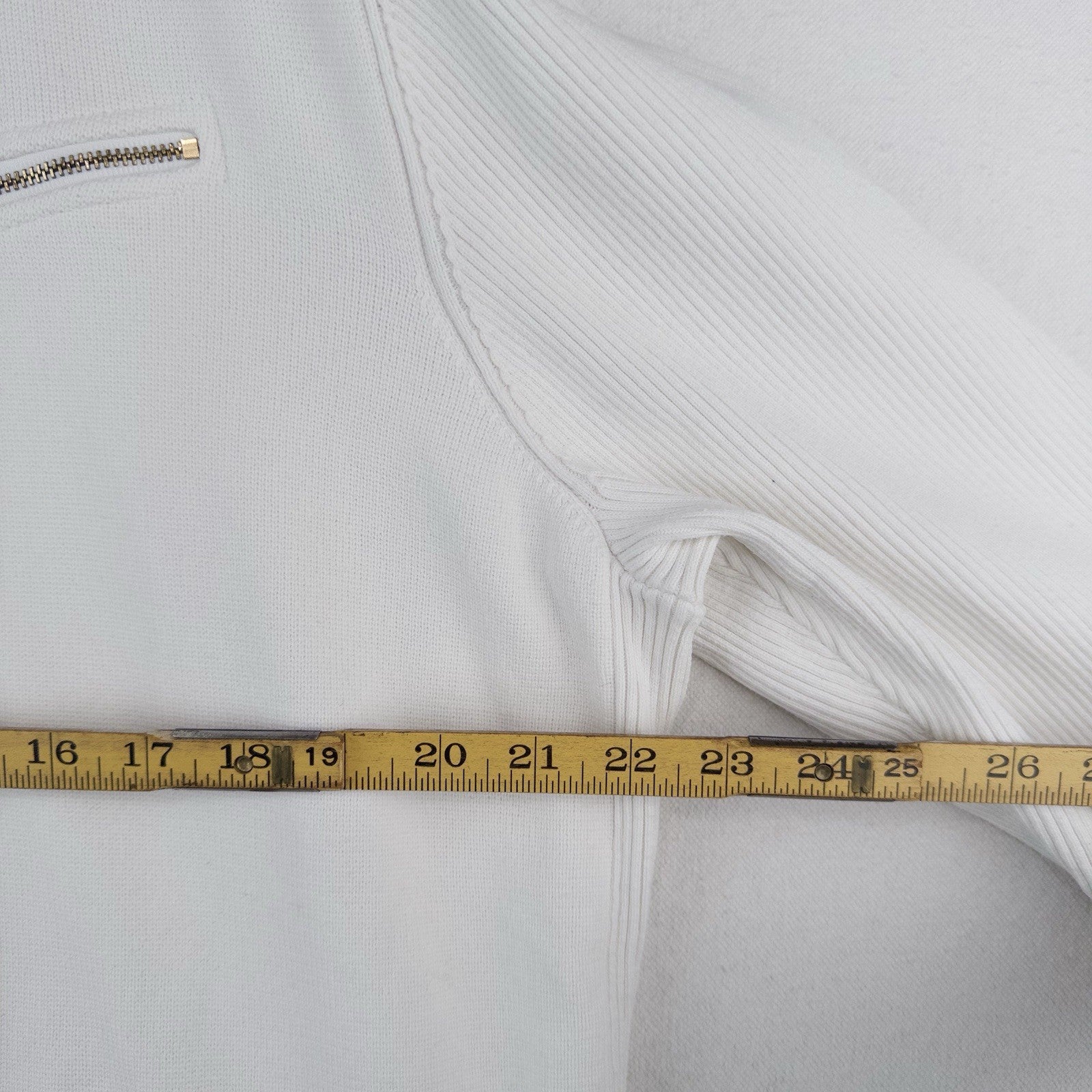 Lauren Ralph Lauren Zip Up Jacket Women’s 3X Ivory Ribbed Gold Hardware