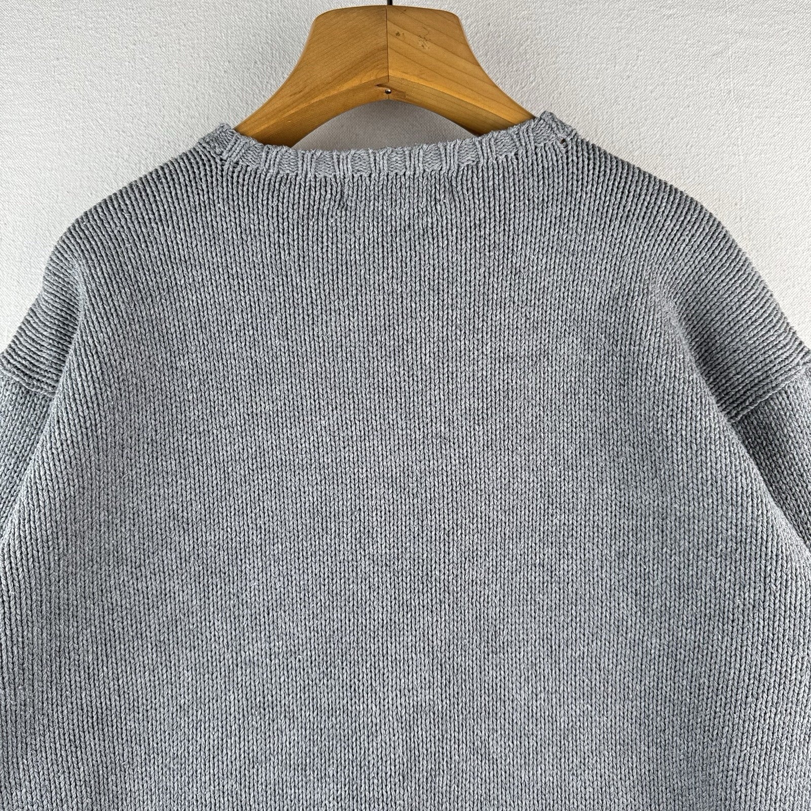 90’s Vintage Polo Ralph Lauren Knit Sweater Men’s XL Gray Cotton Crew Neck