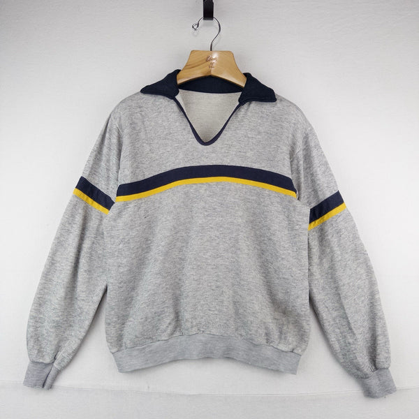 70’s Vtg Champion Skipper Collar Pullover Thin Sweatshirt M (42) Gray *No Tag