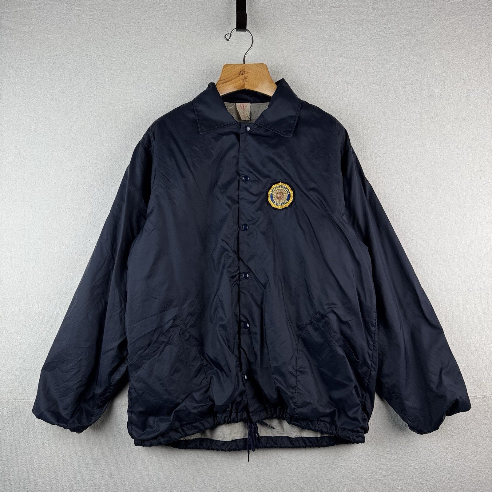 70’s Vtg American Legion USA Large Windbreaker Coach Jacket Euclid OH Post 343