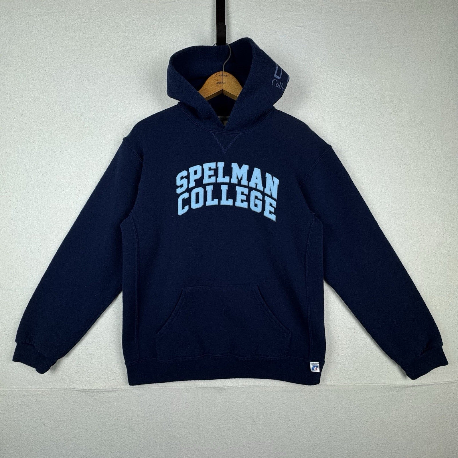 Vintage Russell Spelman College Hoodie Sweatshirt Youth XL (14-16) Blue HBCU