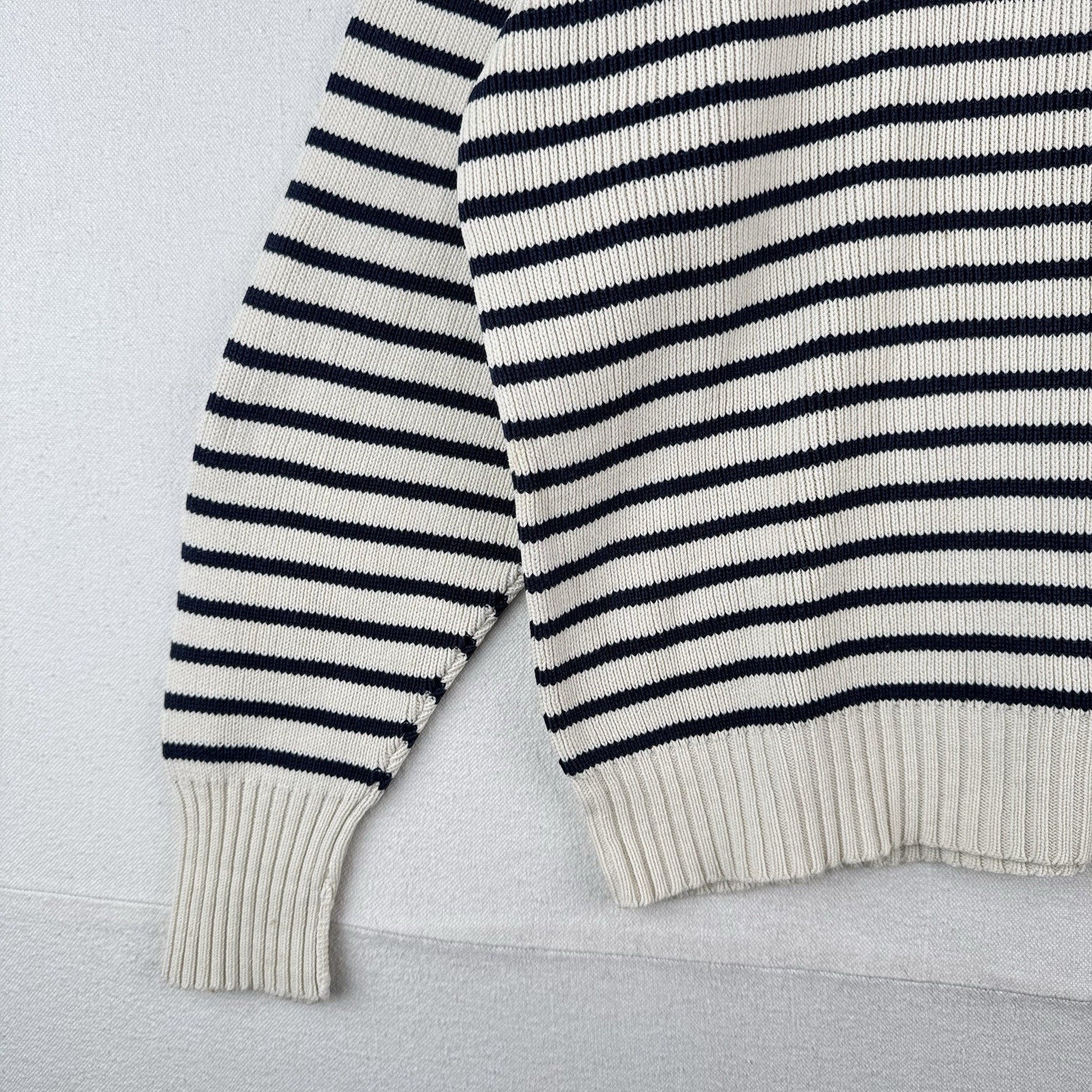 Ralph Lauren Nautical Striped Turtleneck Sweater Navy Blue White Women’s Medium