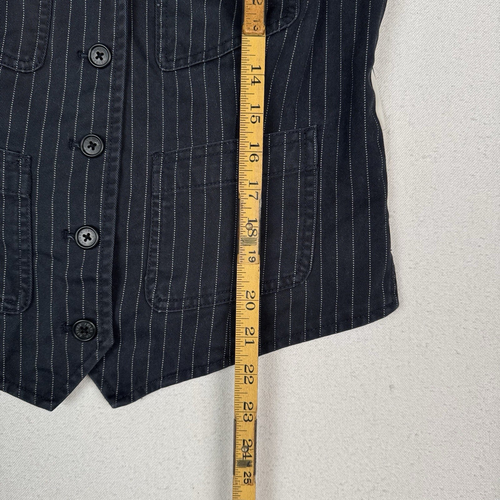 Ralph Lauren Pinstripe Vest Women's Gray & White Waistcoat Classic Medium M
