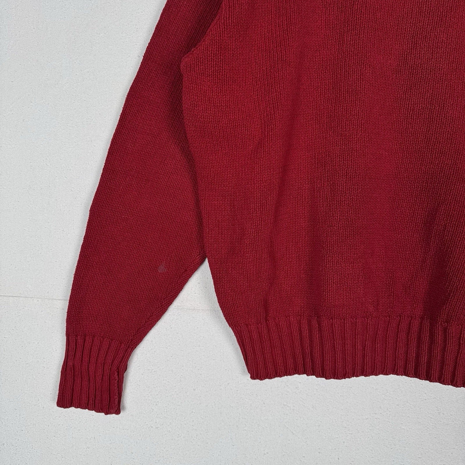 90’s Vintage Polo Ralph Lauren Mens 2XL Sweater Red Knit Crew 100% Cotton *Read