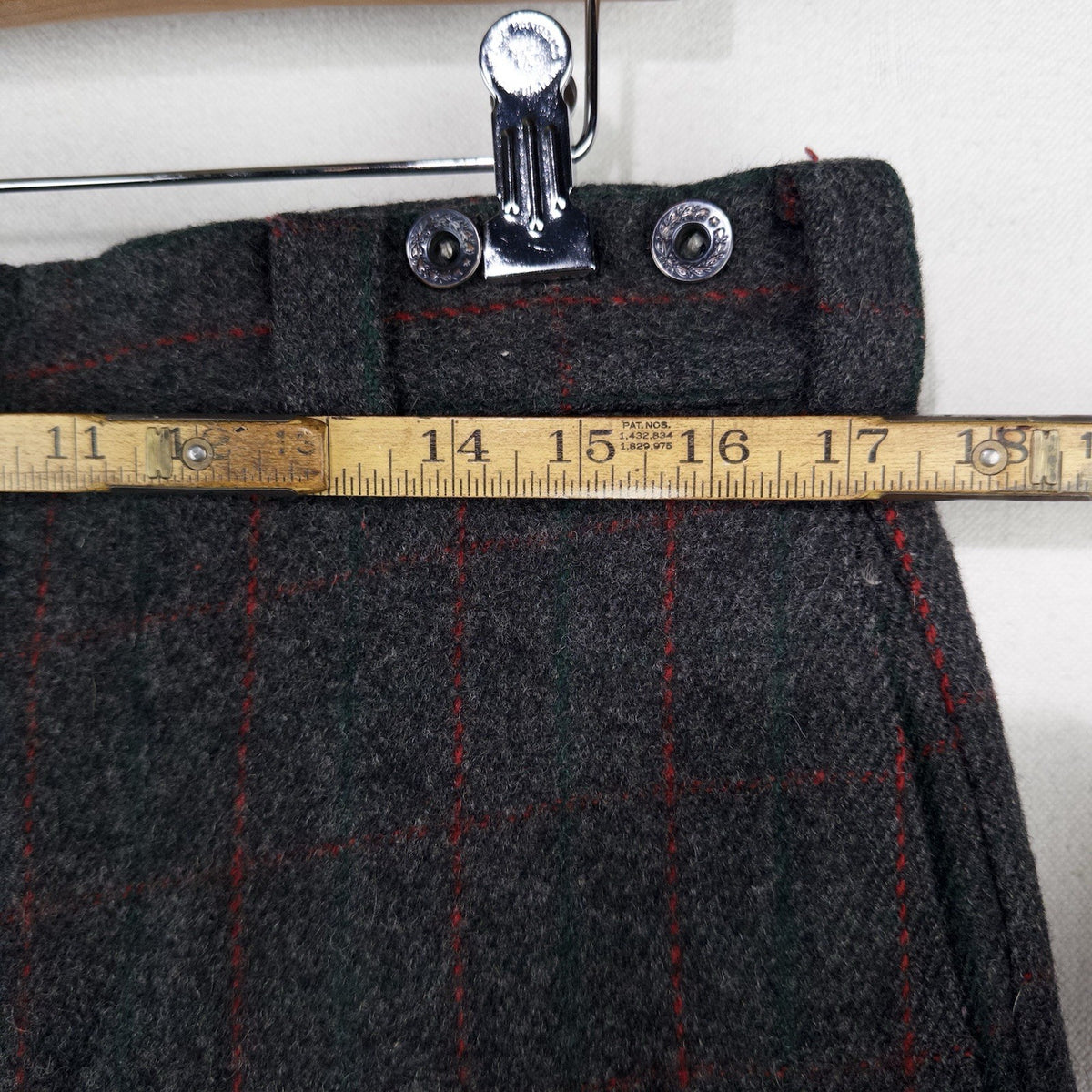 60’s Vtg Woolrich Hunting Malone Pants 34x26 Wool Windowpane Stripe Talon USA