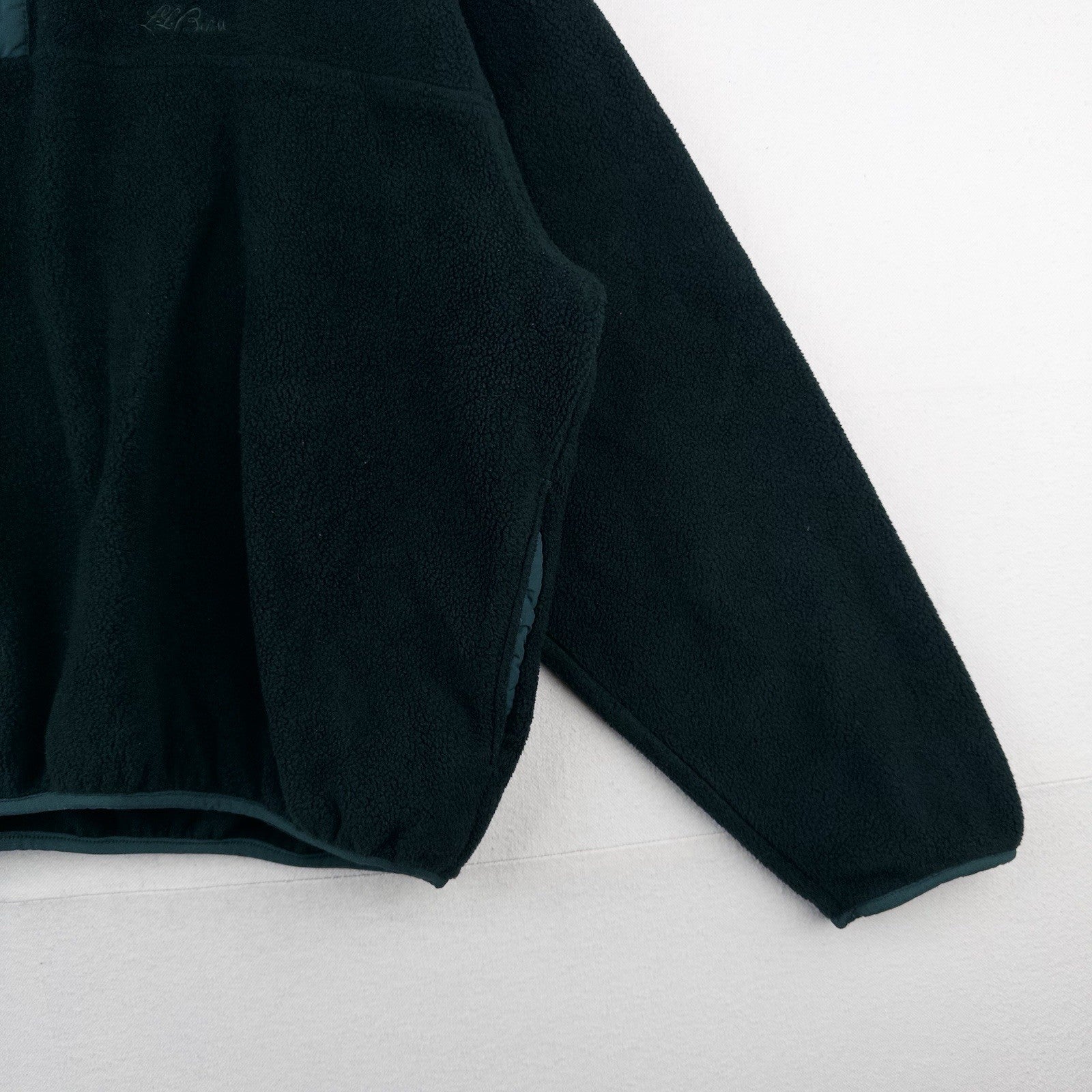 80’s Vtg LL Bean Snap Green Fleece Cursive Logo Pullover Men’s 2XL (54) USA