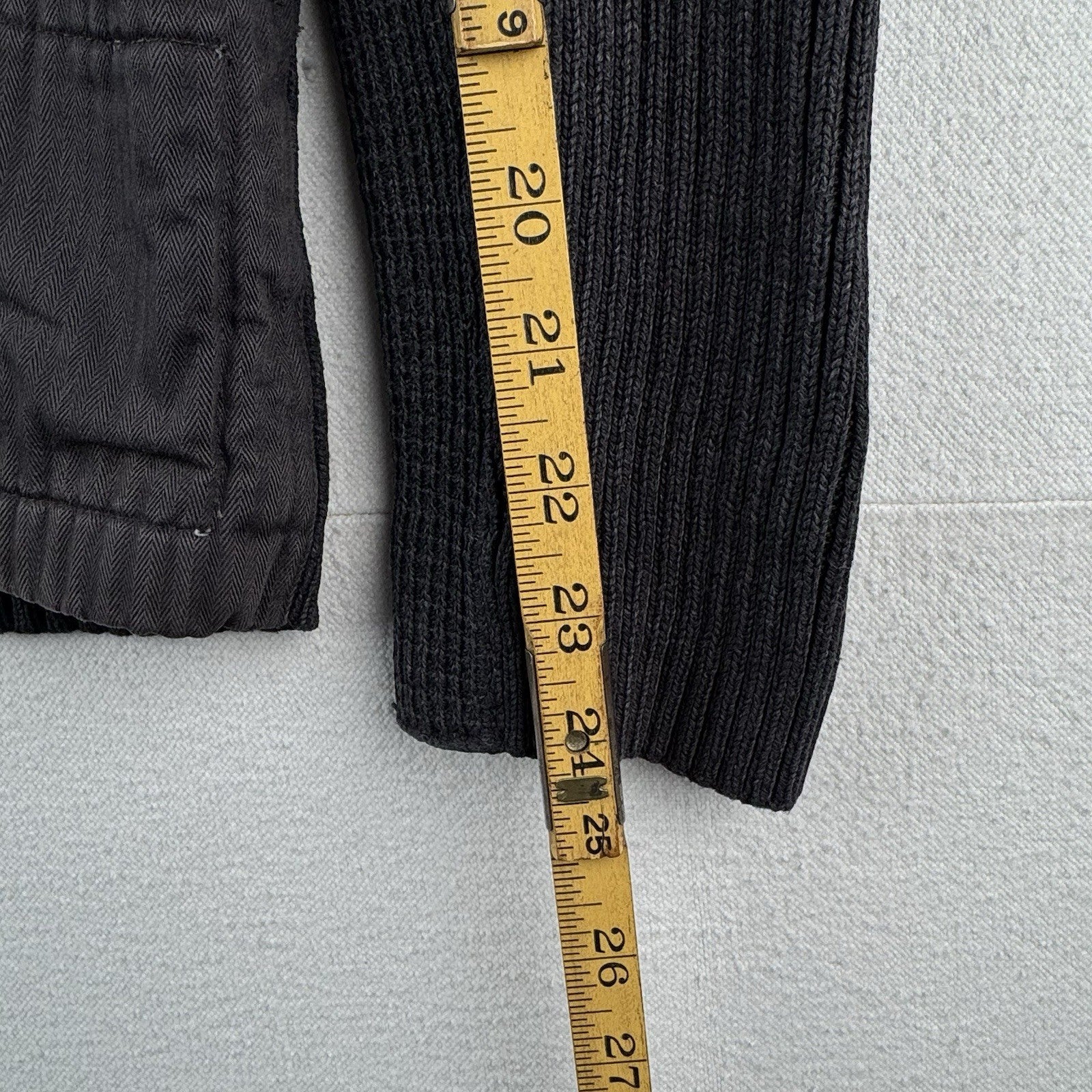Vtg Polo Jeans Co Ralph Lauren Men’s L Military 1/4 Zip Ribbed Knit Sweater Gray