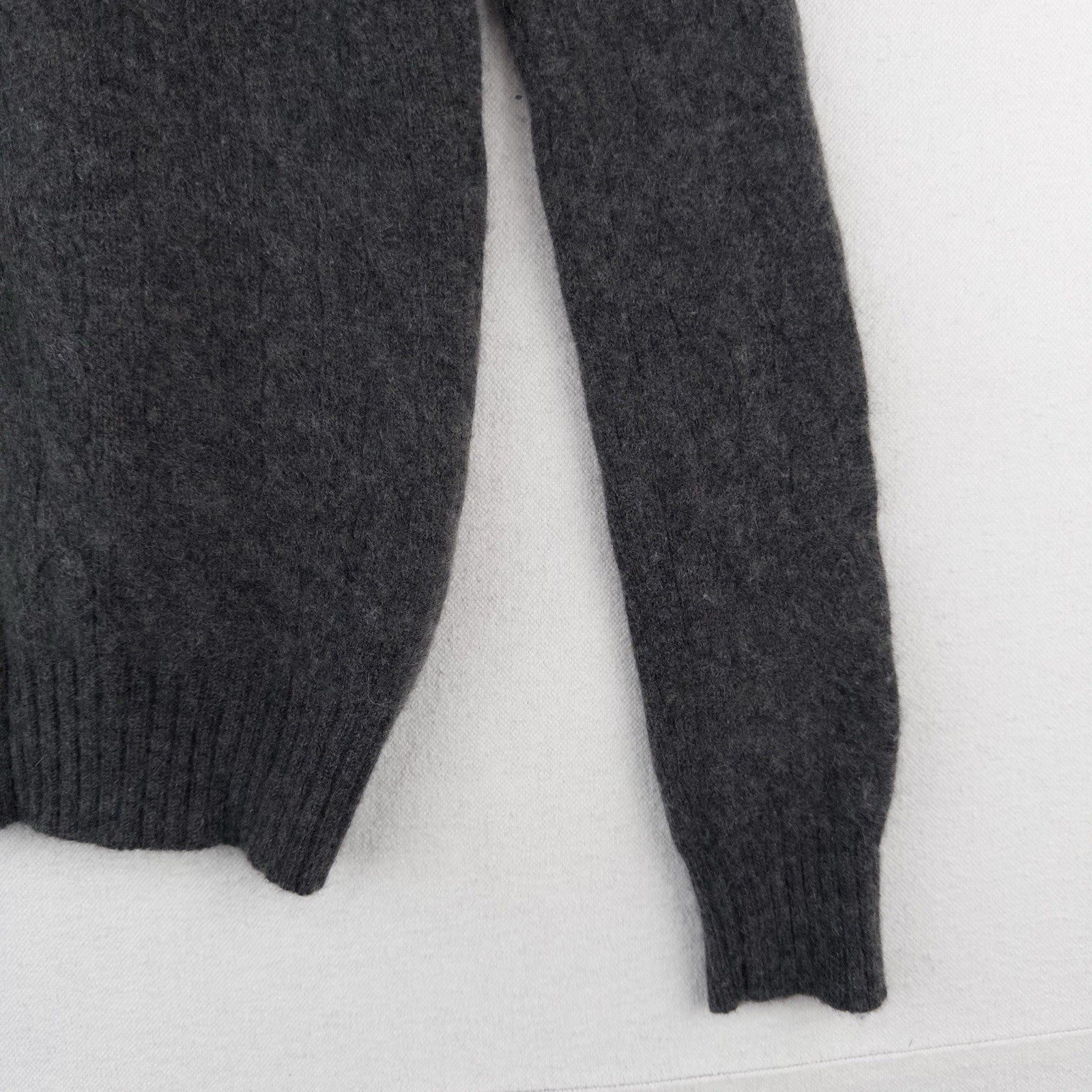 Ralph Lauren Black Label Gray 100% Cashmere Knit 1/4 Zip Sweater *Felted Fits XS