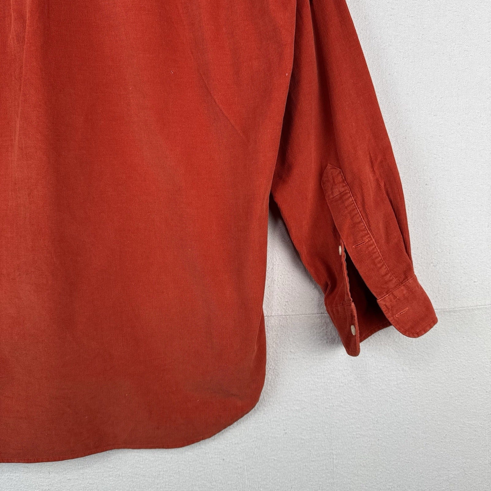Ralph Lauren Blaire Button Down Corduroy Shirt Red Burnt Orange Men’s Medium
