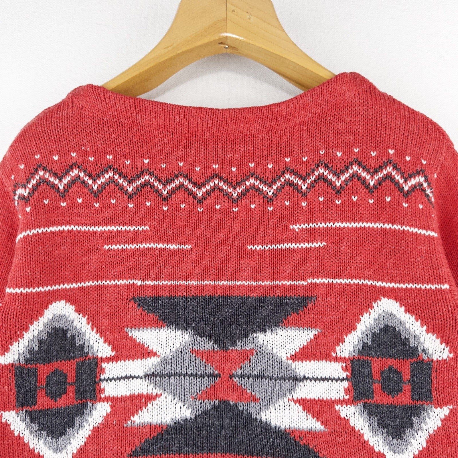 90s Vtg Ralph Lauren Jeans Sweater Aztec Southwestern Pullover Women M Hand Knit