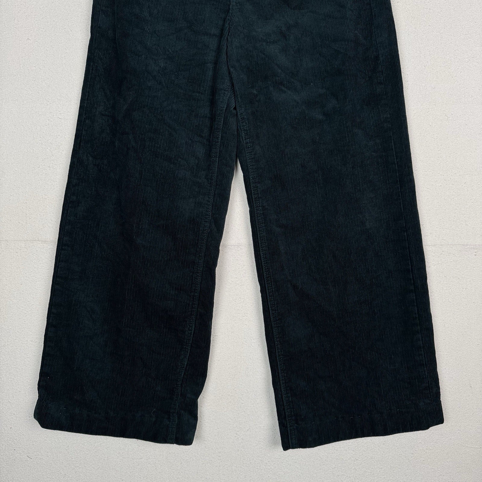 Gap Corduroy Pants Women’s 10/30 Green High Rise Stride  Wide Leg Zip 11” Leg