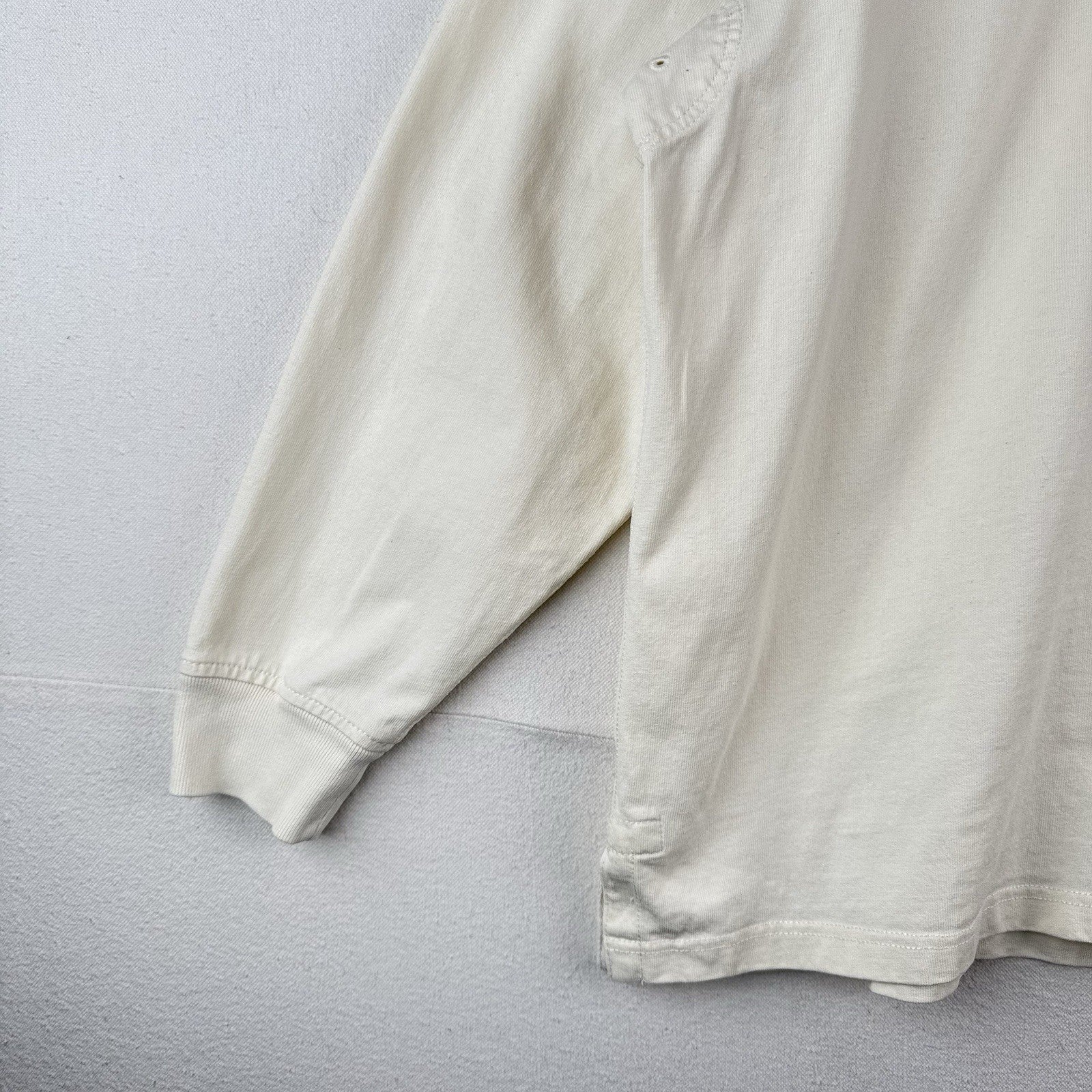90s Vtg Polo Ralph Lauren Rugby Shirt 2XB Padded Shoulders/Elbows White *Read