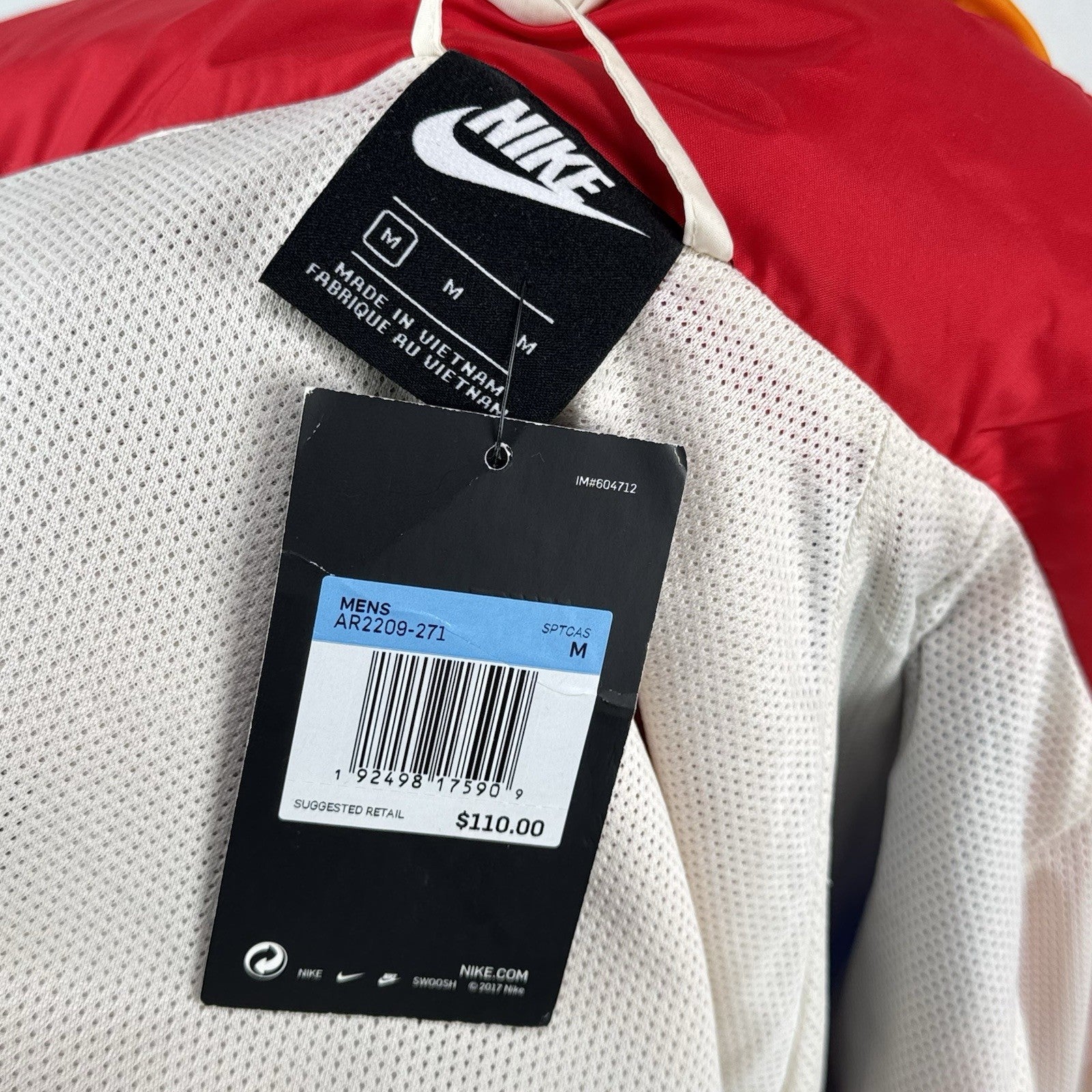 NWT Nike Sportswear Windrunner Windbreaker Track Jacket Men’s M Cream Blue Red