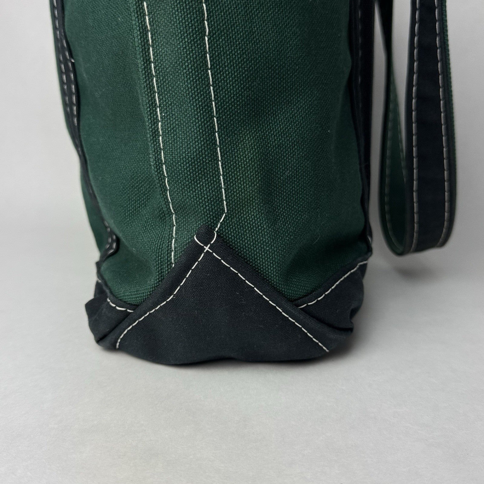 L.L. Bean Two-Tone Boat & Tote Bag Green And Navy Blue Made in Usa Size Large